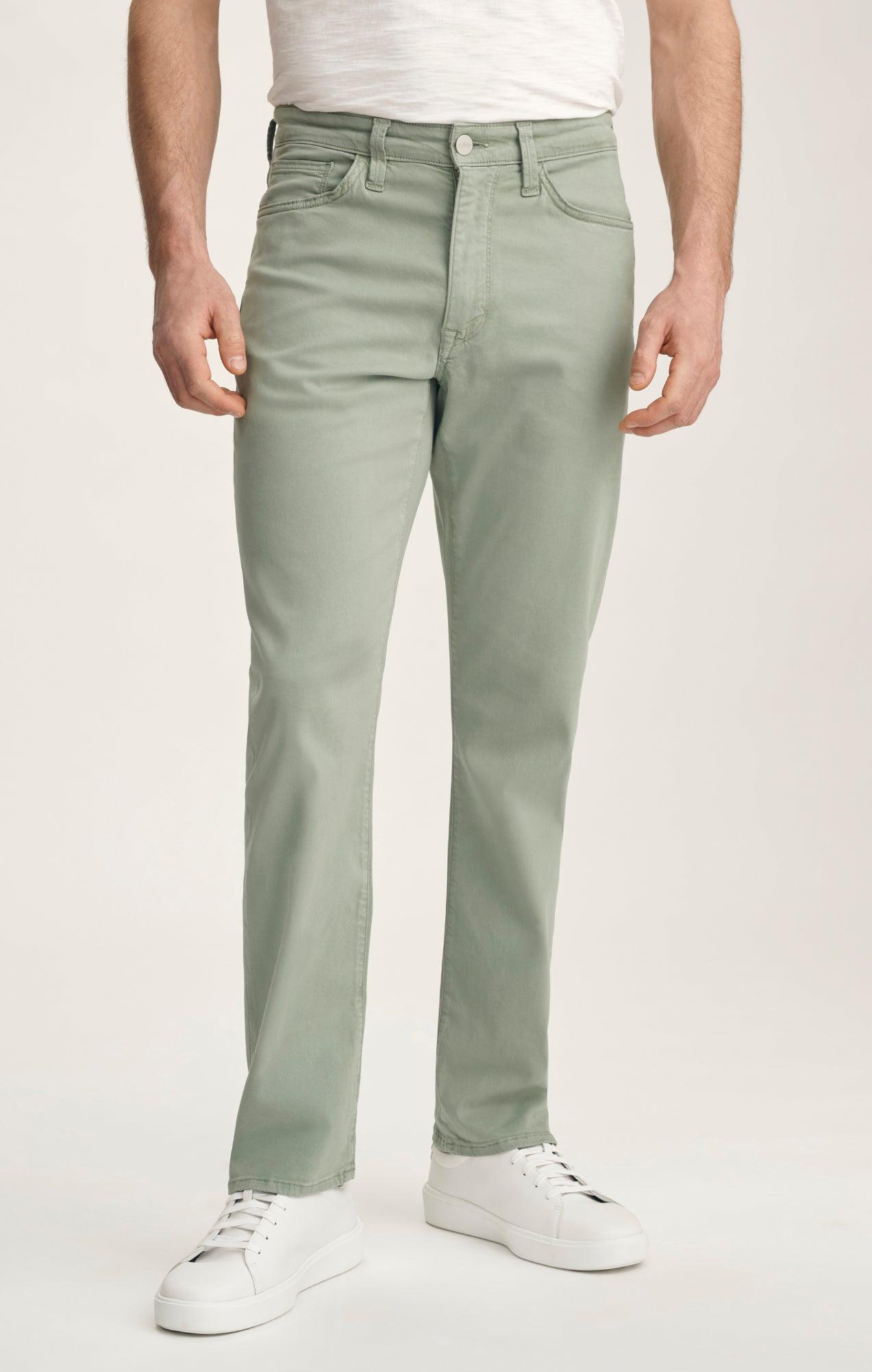 Courage Straight Leg Pants In Iceberg Green Twill