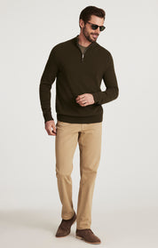 Charisma Relaxed Straight Pants in Beige Honeycomb
