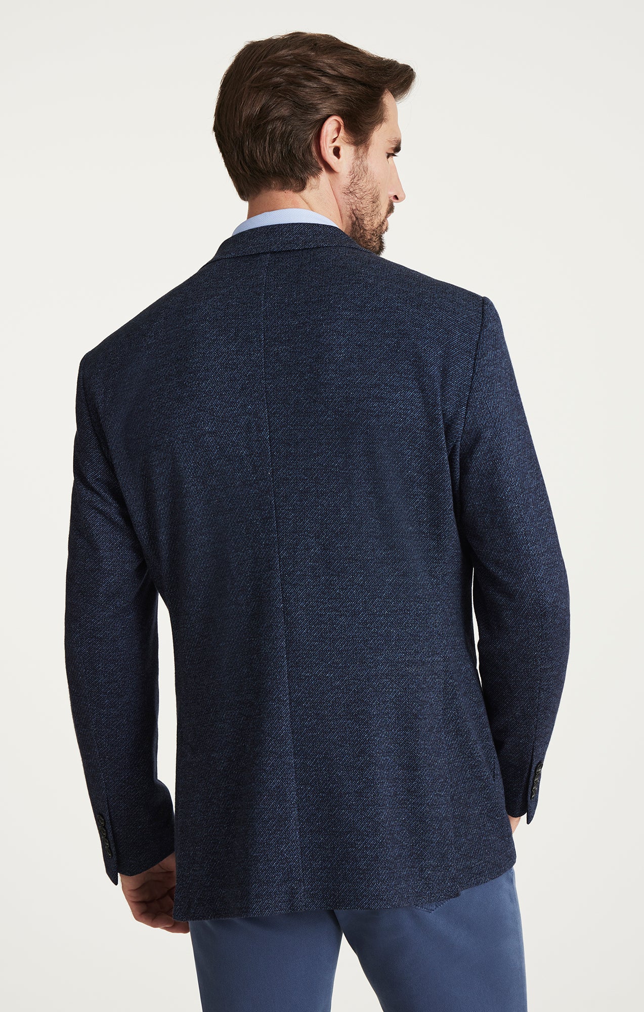 Twill Knit Blazer in Dark Navy