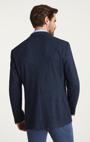 Twill Knit Blazer in Dark Navy