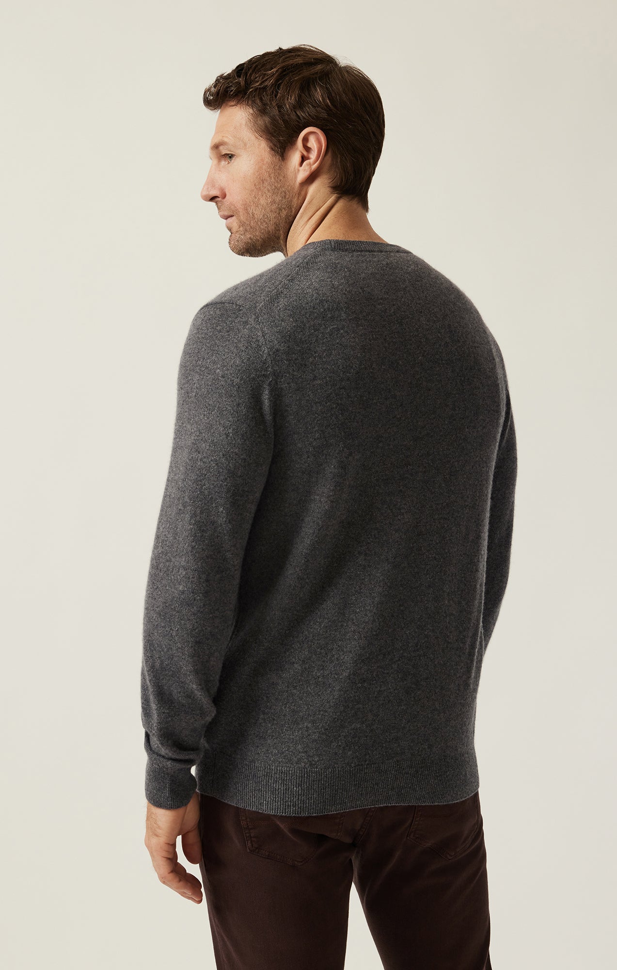 Cashmere Crew Neck Sweater In Charcoal