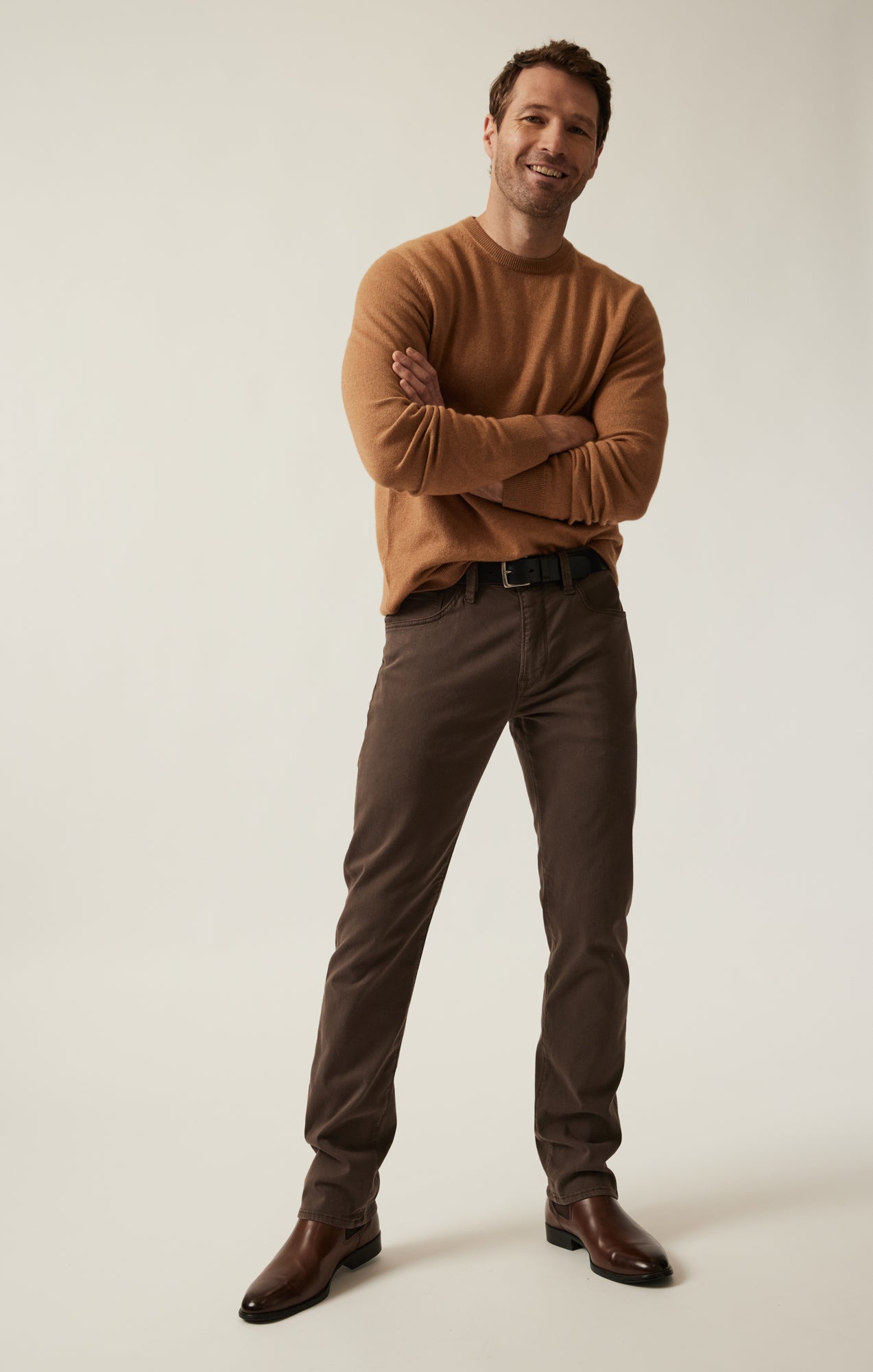 Cashmere Crew Neck Sweater In Tobacco