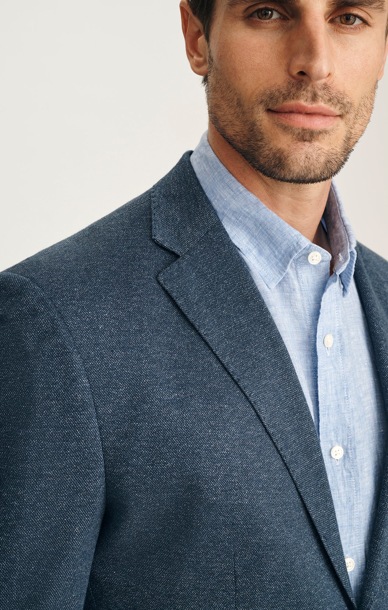 Matteo Melange Blazer In Navy