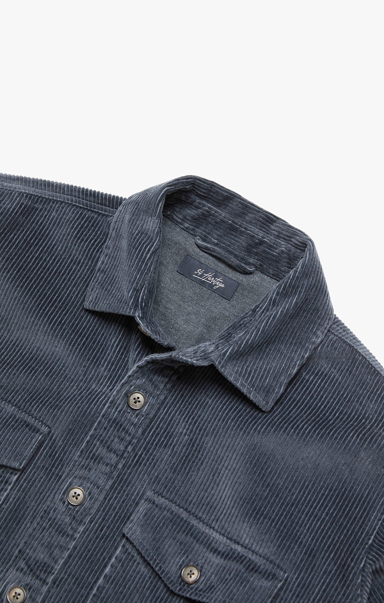 Corduroy Overshirt In Iron Gate