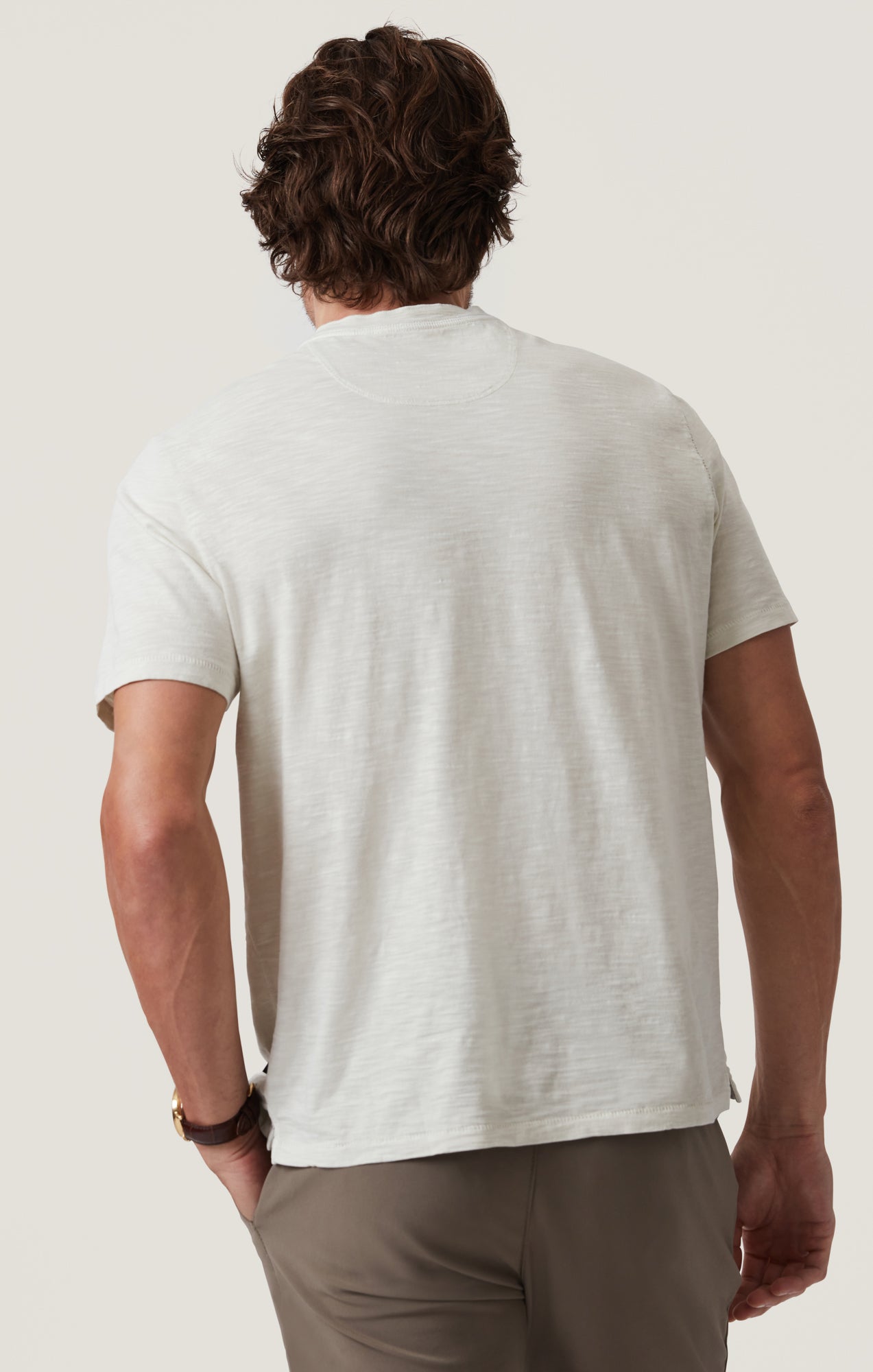 Slub Henley T-Shirt in Ivory