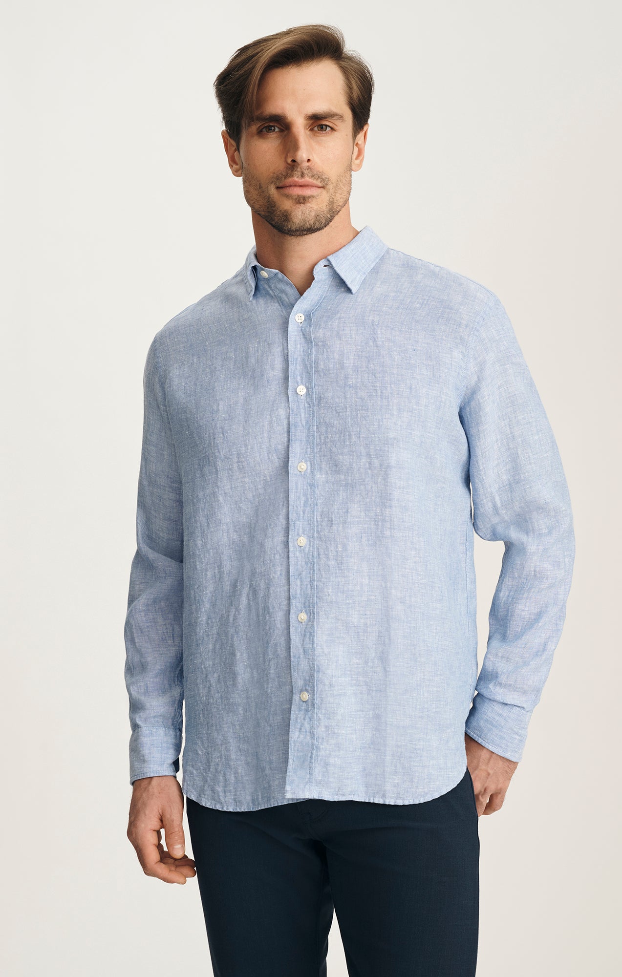 Linen Shirt In Light Blue
