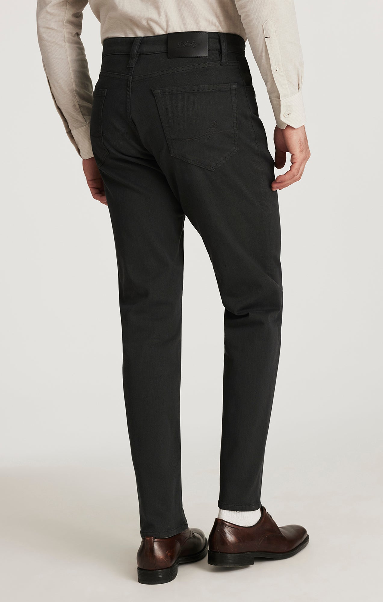 Charisma Relaxed Straight Pants in Charcoal Diagonal