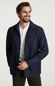 Denim Quilted Overshirt In Rinse