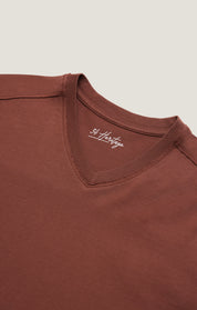 Deconstructed V-Neck T-Shirt In Cinnamon