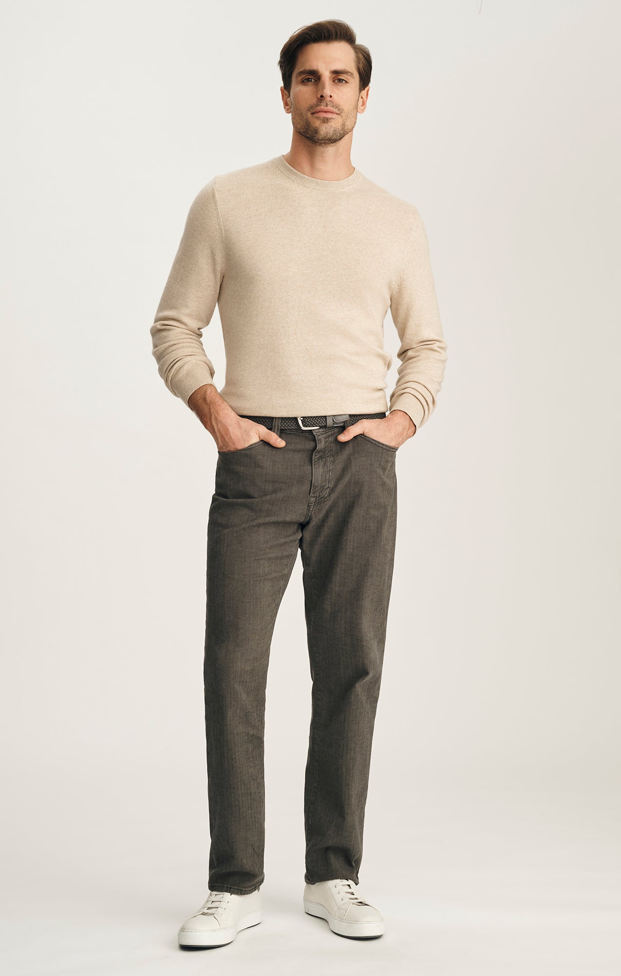 Charisma Dark Olive Herringbone