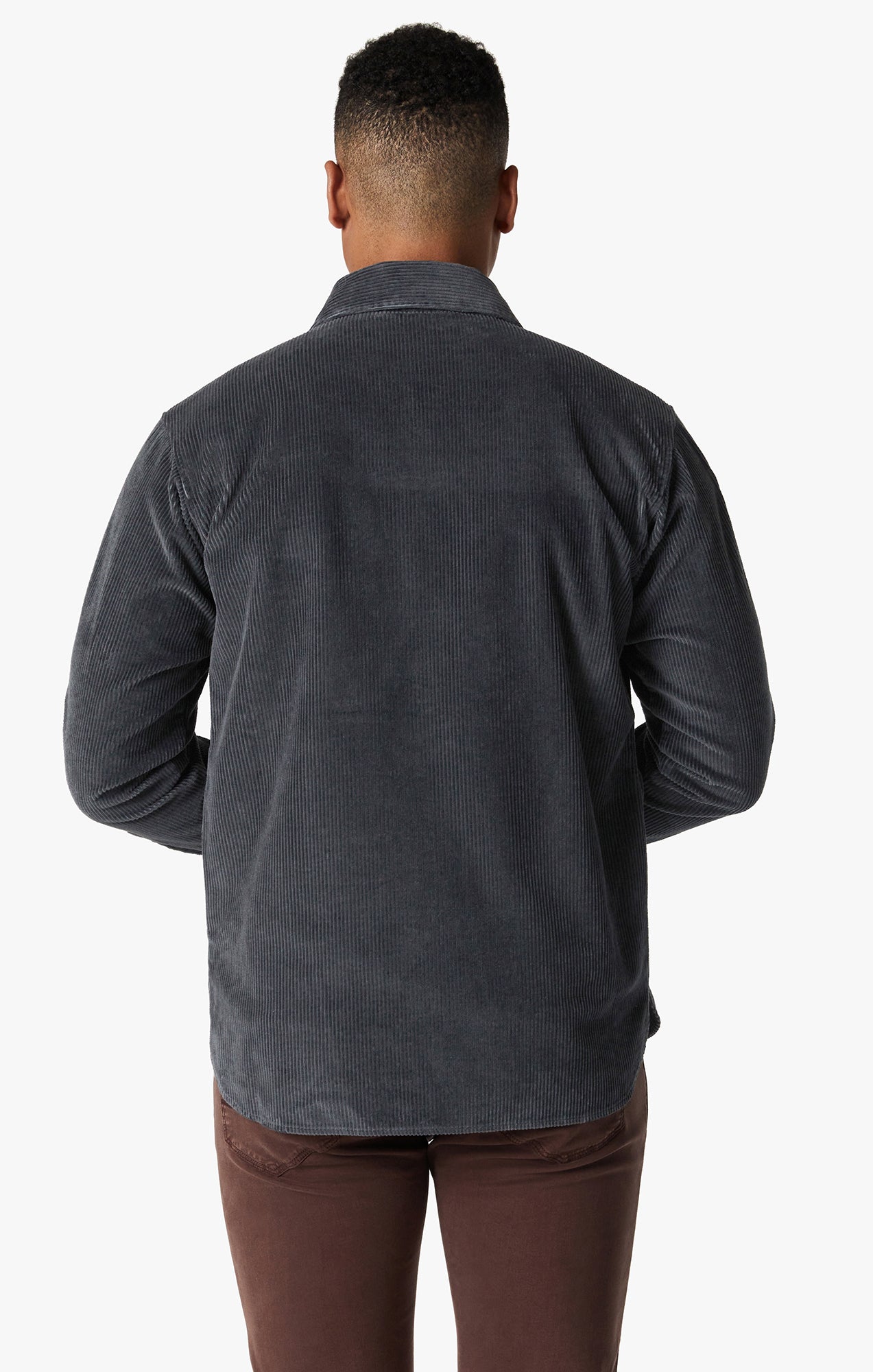 Corduroy Overshirt In Iron Gate