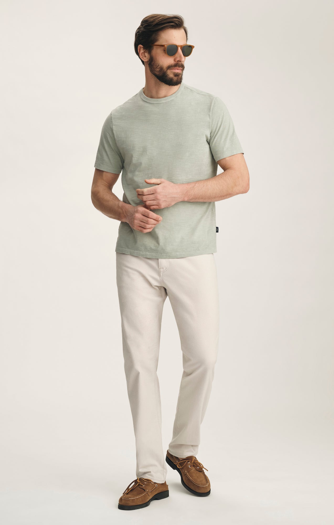 Charisma Relaxed Straight Pants In Oat Honeycomb