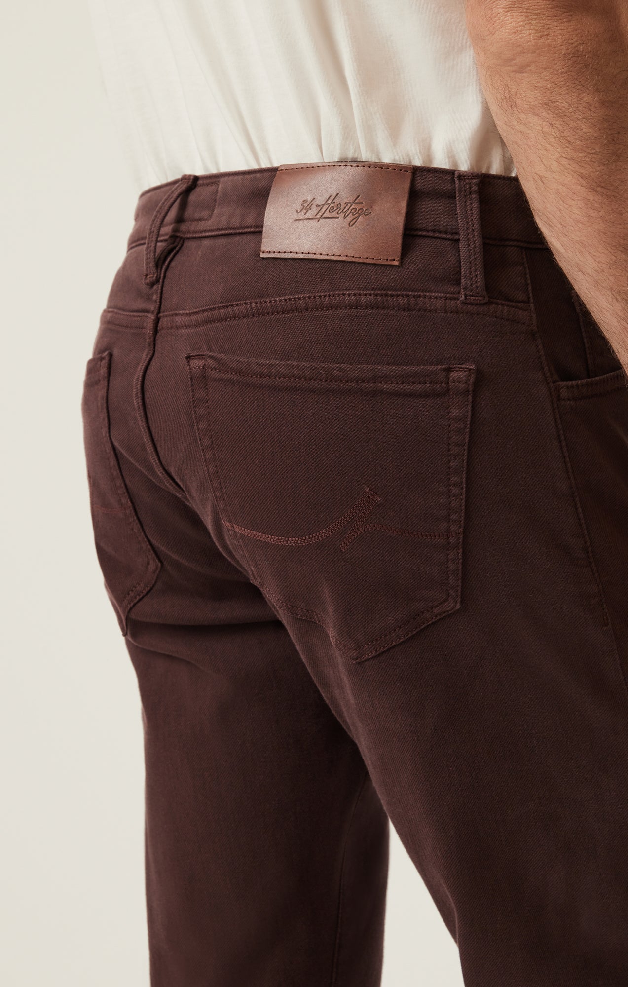 34 Heritage Men's Courage Straight Leg Pants in Burgundy Diagonal