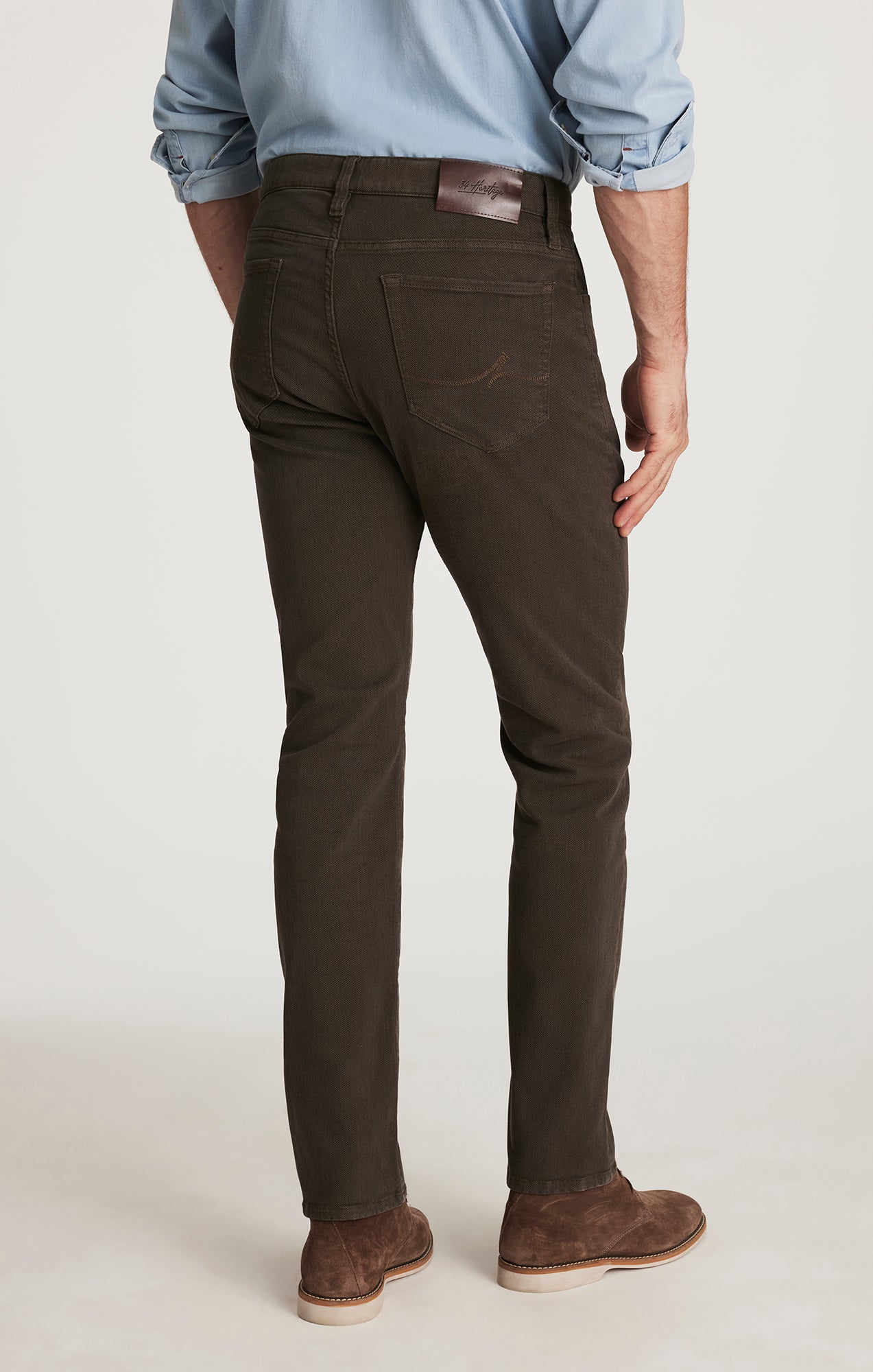 Courage Straight Leg Pants in Brown Diagonal