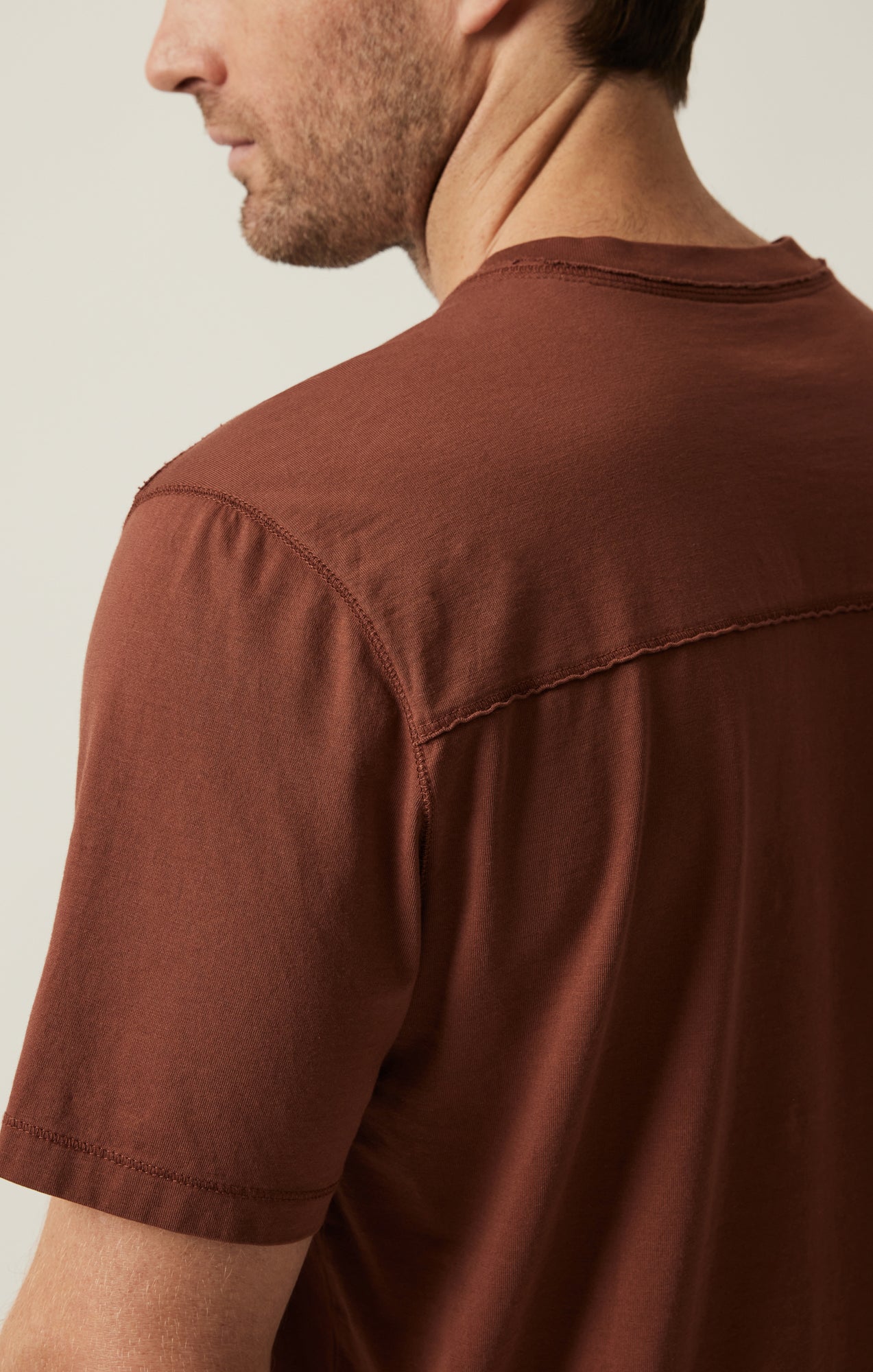 Deconstructed V-Neck T-Shirt In Cinnamon