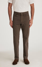 Charisma Relaxed Straight Pants in Coffee Diagonal