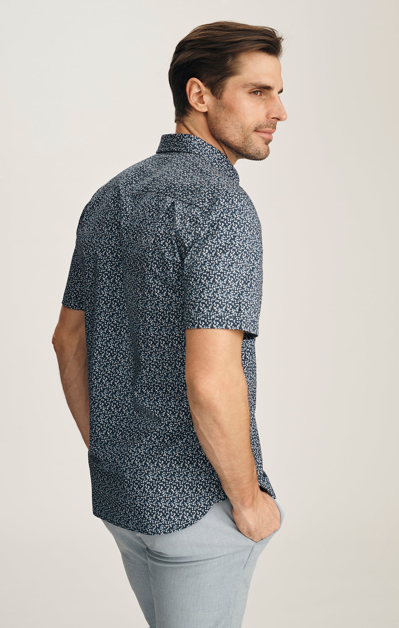 Flower Luxe Twill Shirt In Vintage Indigo