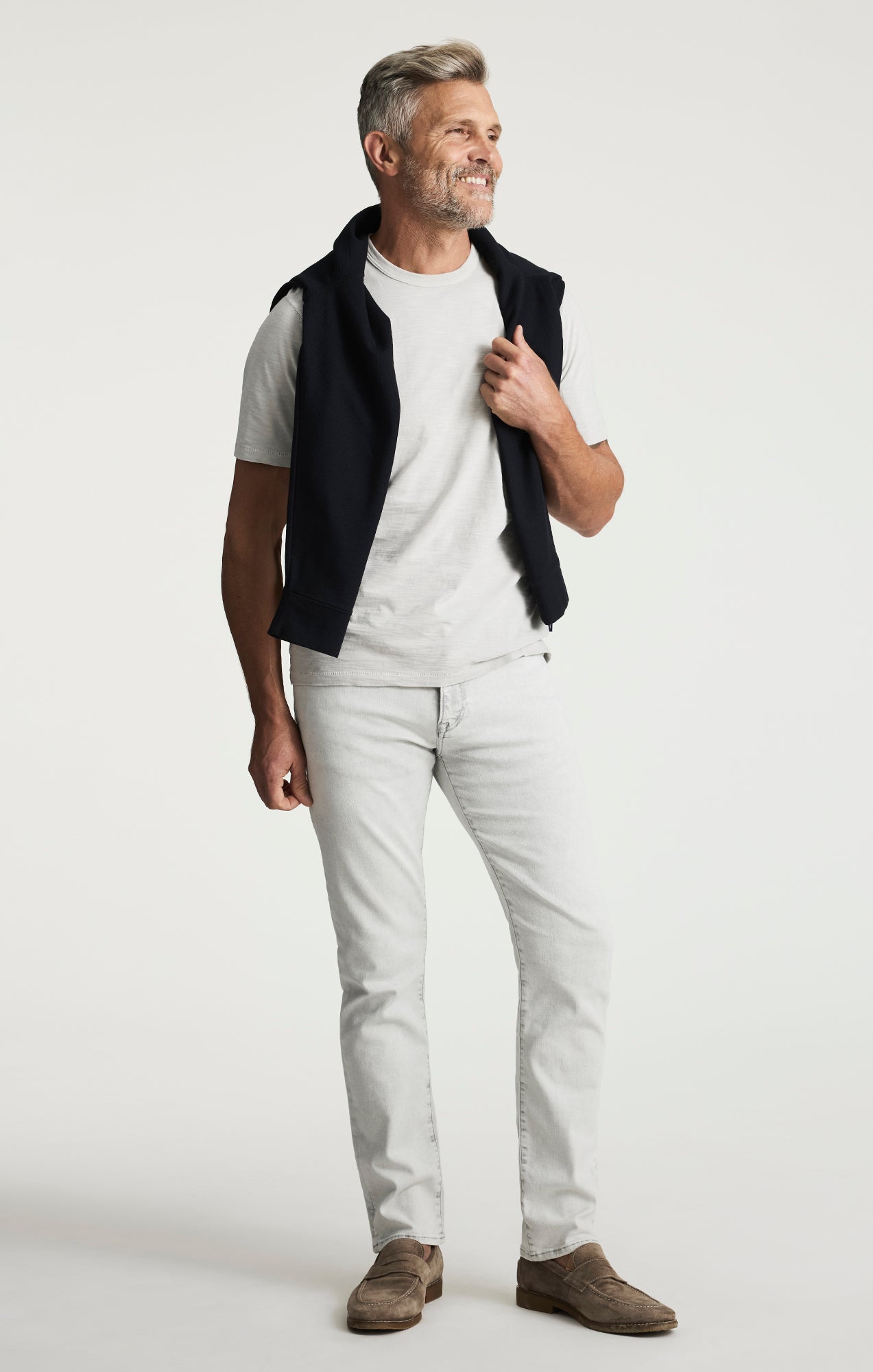 Courage Straight Leg Jeans In Ice Grey Organic Ultra