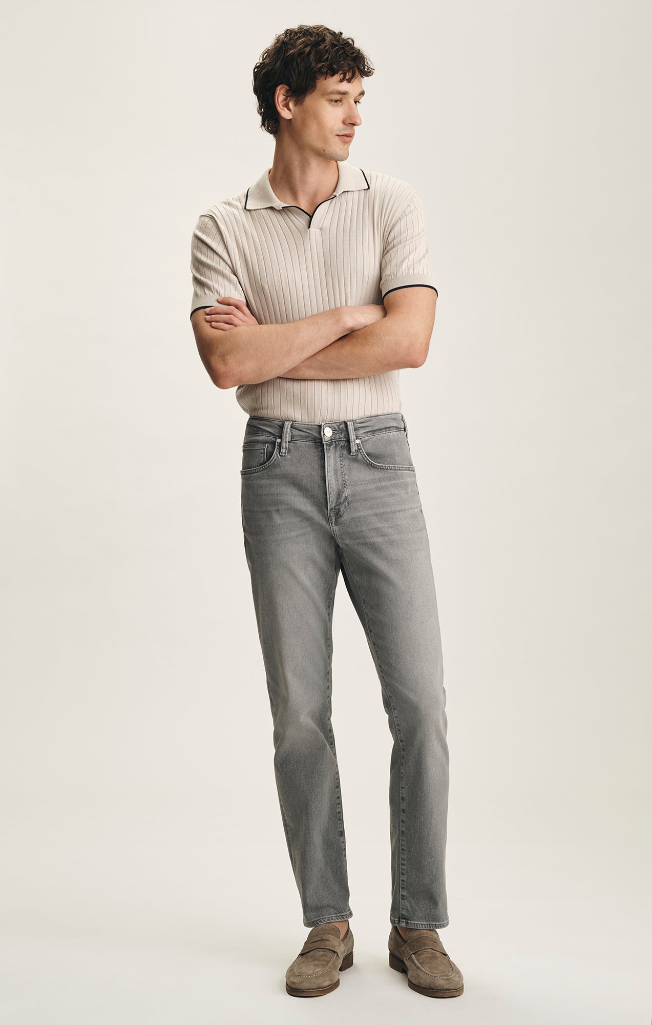 Charisma Relaxed Straight Jeans In Light Smoke Brushed Urban
