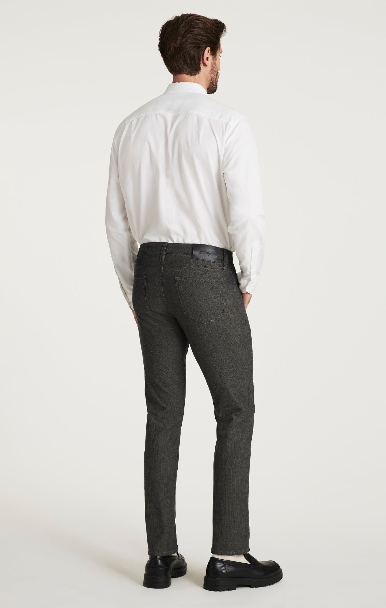 Courage Straight Leg Pants in Grey Herringbone