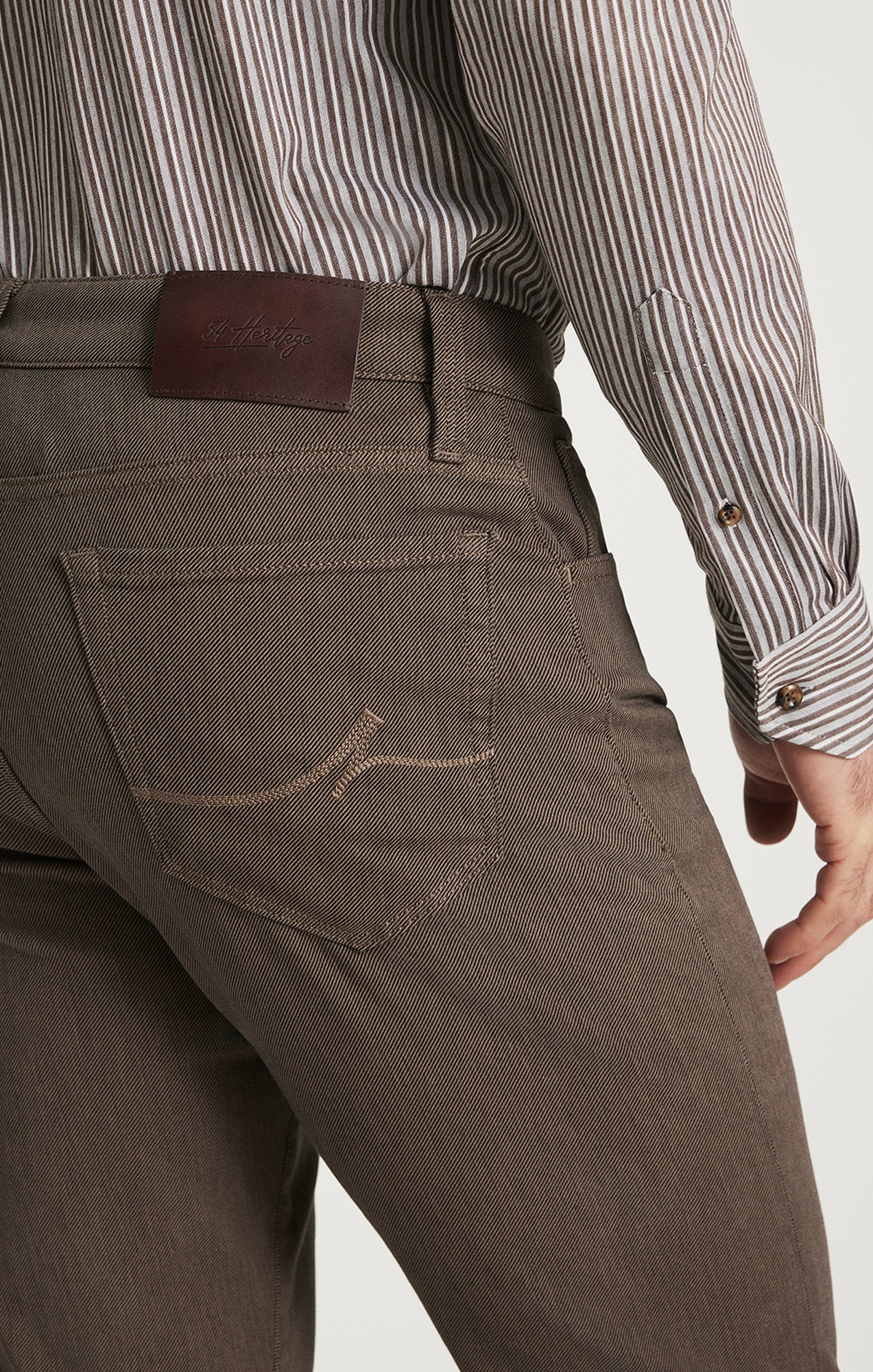 Courage Straight Leg Pants in Coffee Diagonal