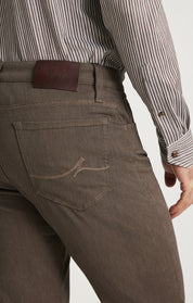 Courage Straight Leg Pants in Coffee Diagonal