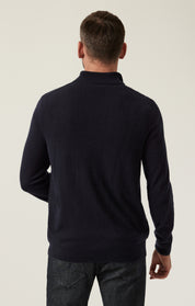 Cashmere Quarter Zip Sweater In Dark Navy