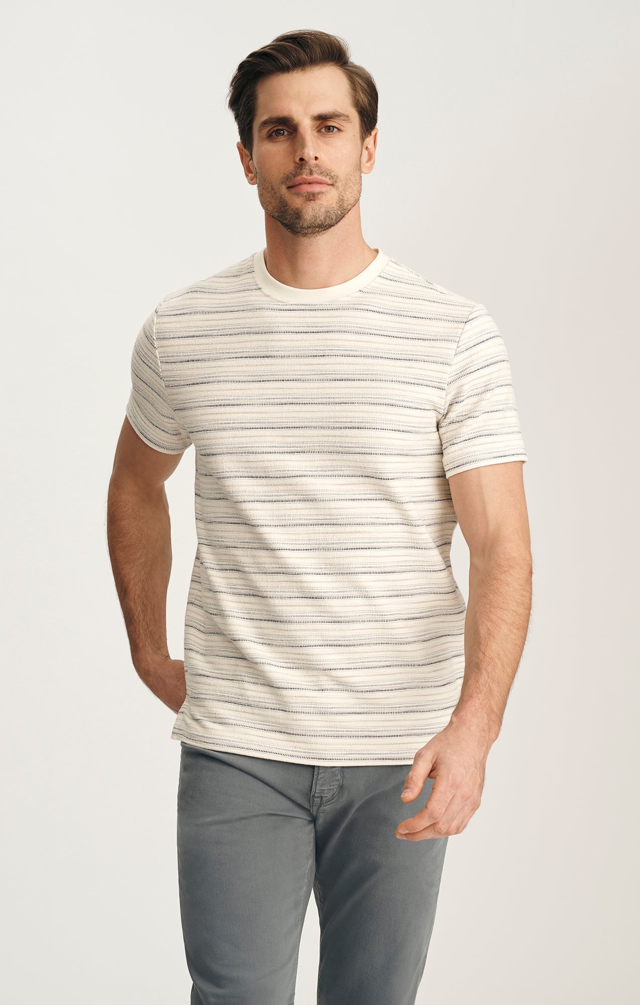 Striped Tee In Beige