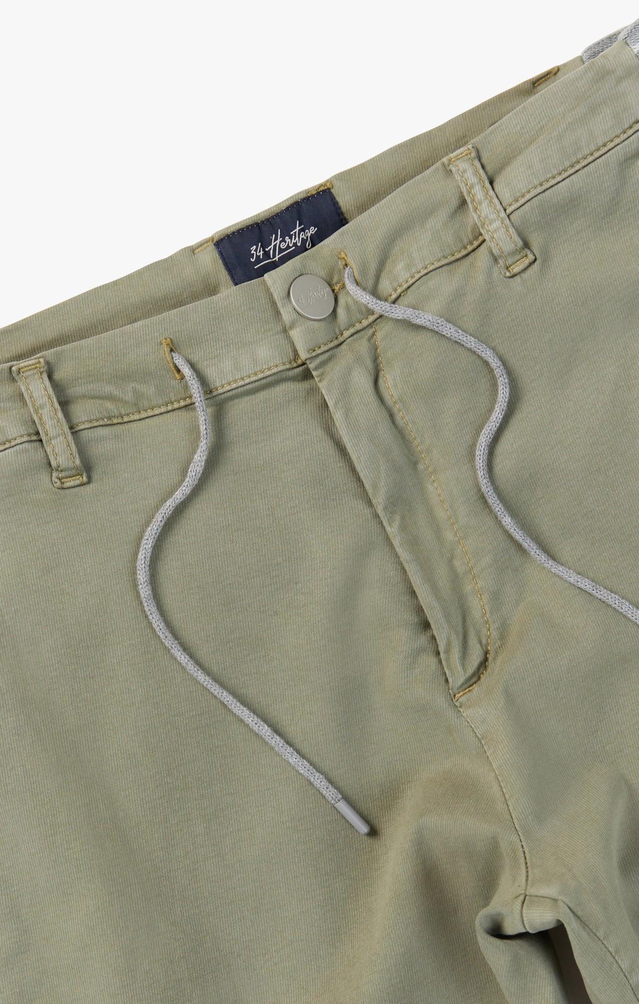 Formia Drawstring Chino Pants In Moss Green Soft Touch Image 10