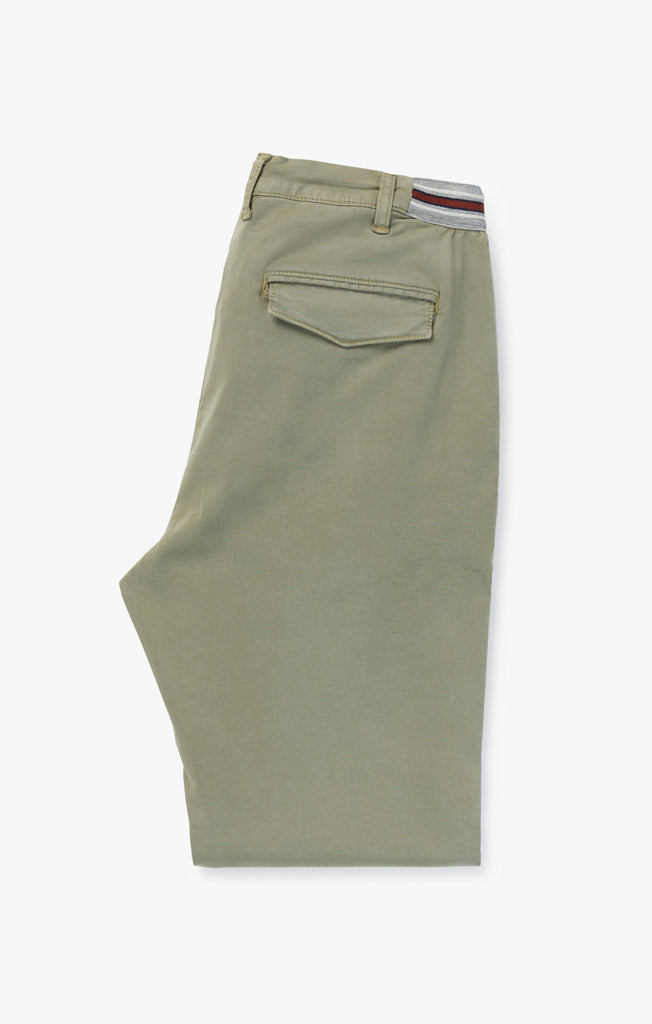 Formia Drawstring Chino Pants In Moss Green Soft Touch
