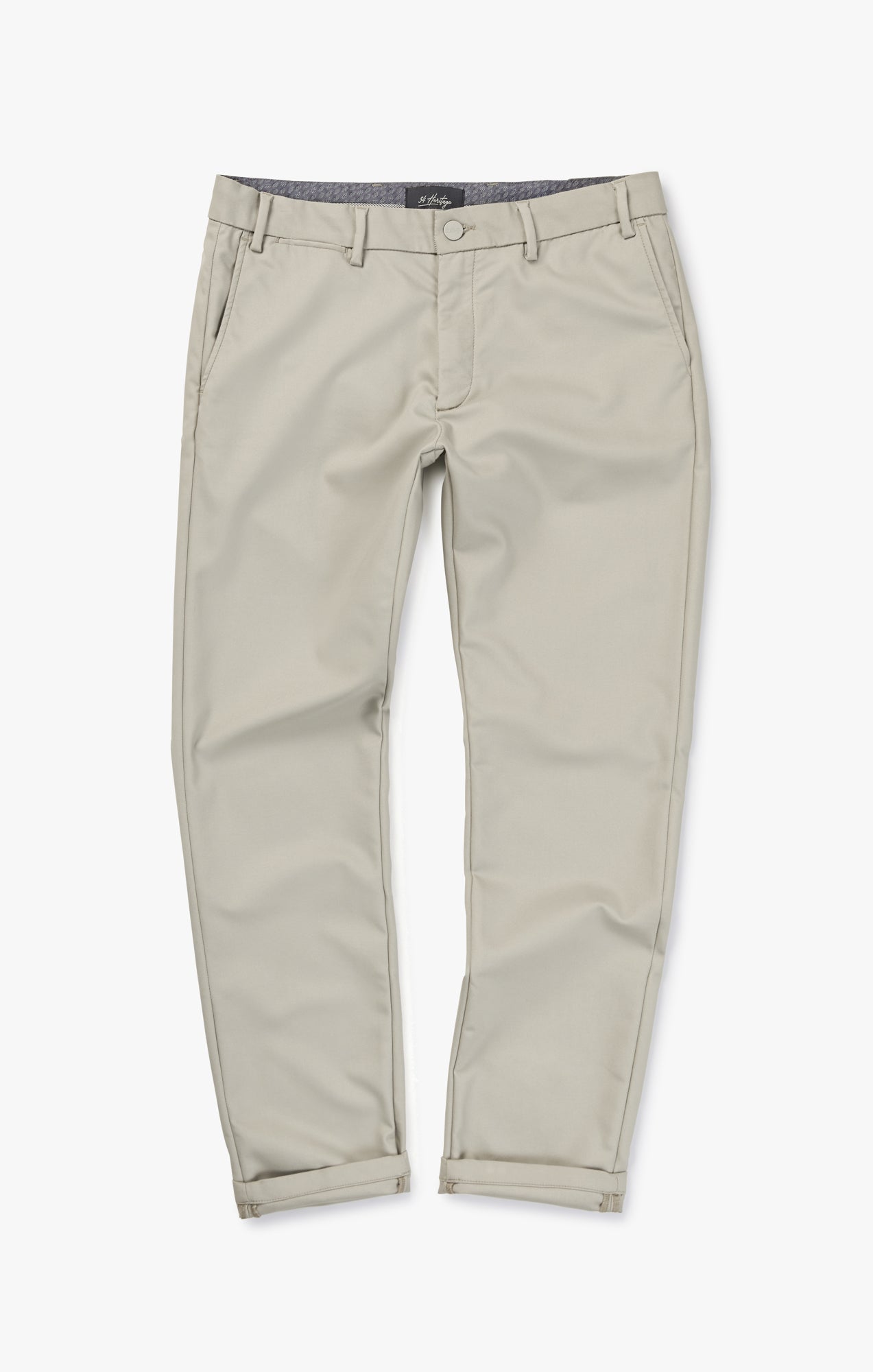 Verona Tailored Slim Leg Chino Pants In Aluminum Image 7