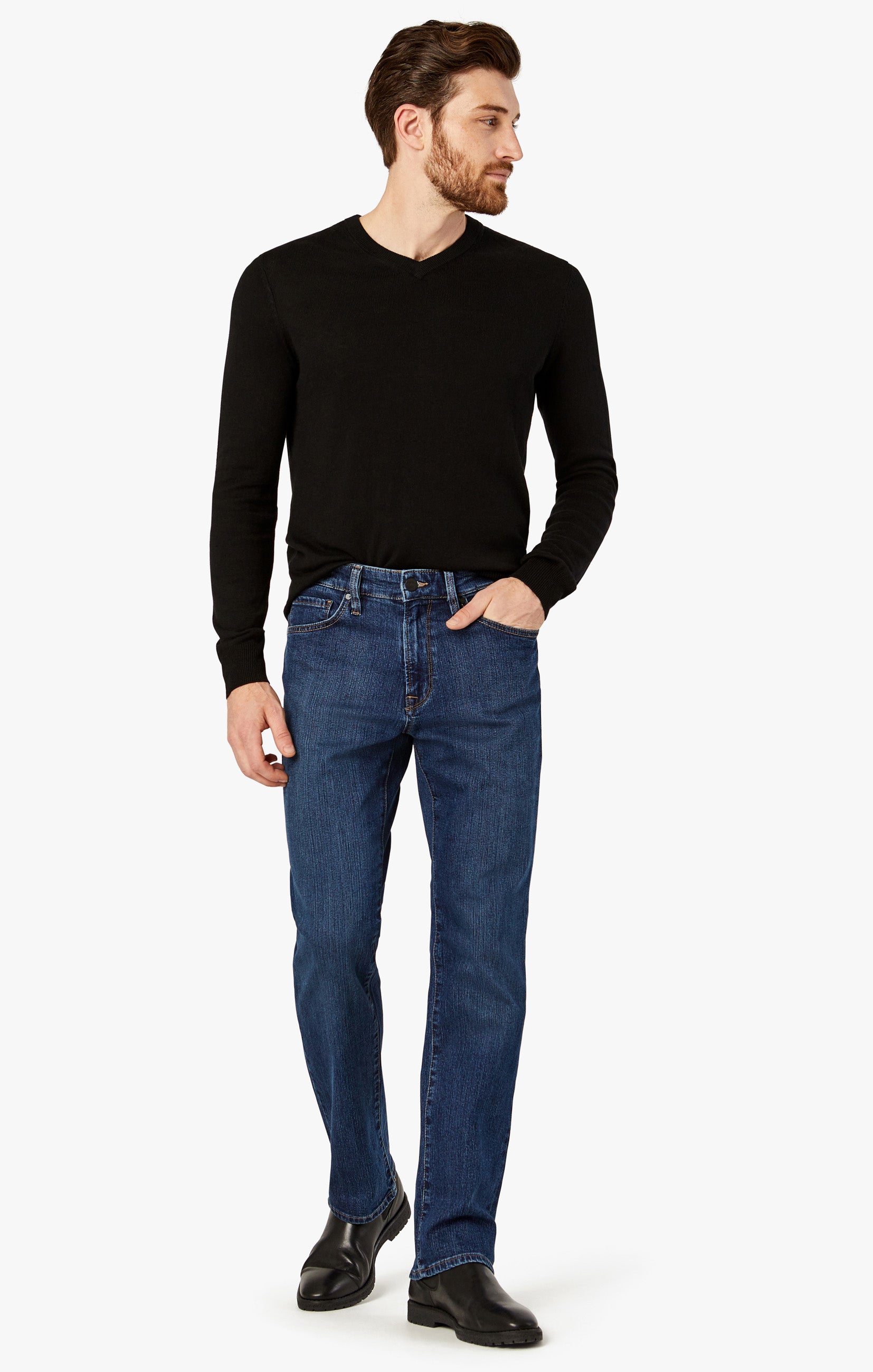 34 Heritage Men's Charisma High Rise Straight Jeans in Mid Comfort