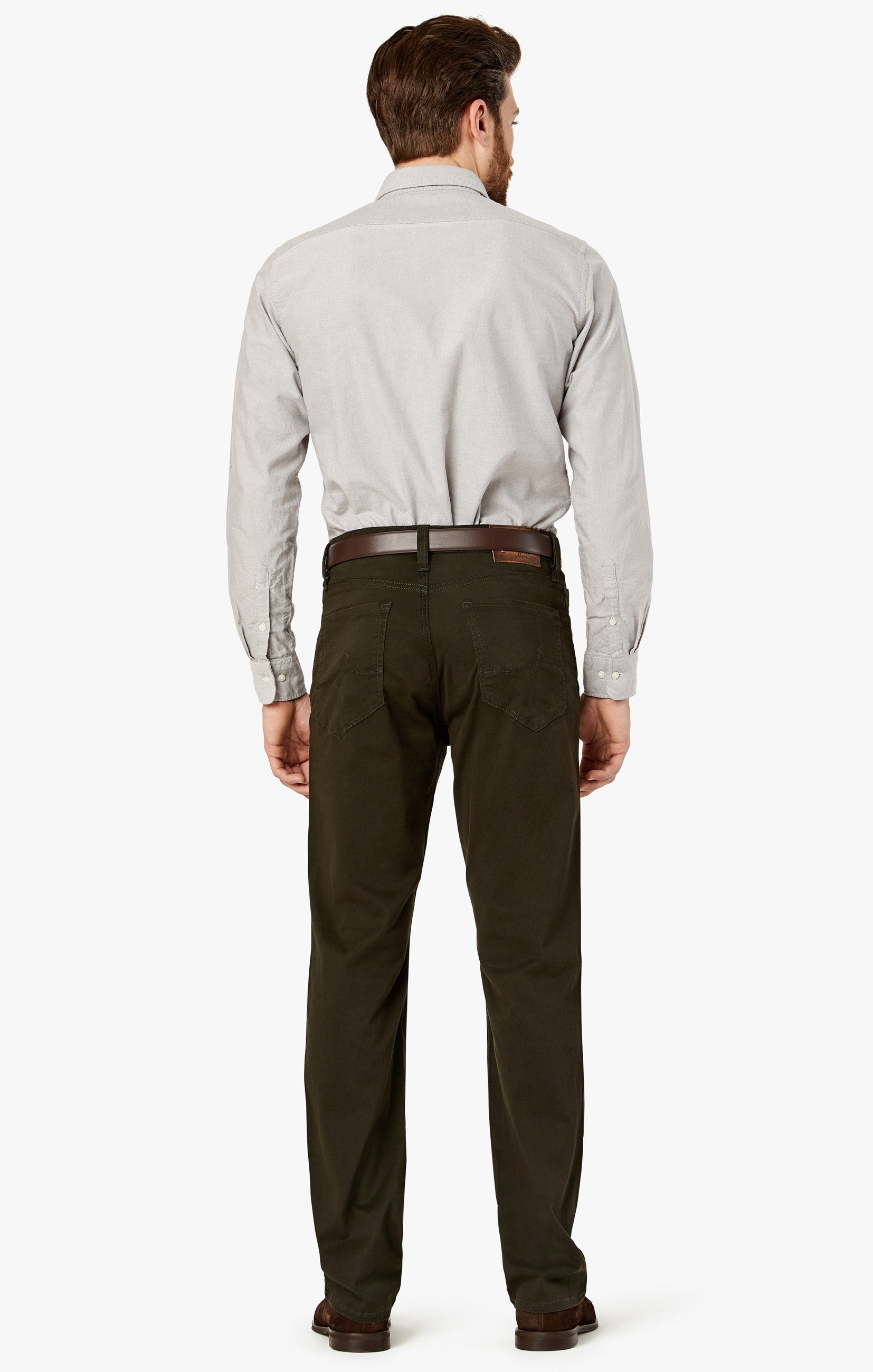 Charisma Relaxed Straight Pants in Dark Green Twill Image 6