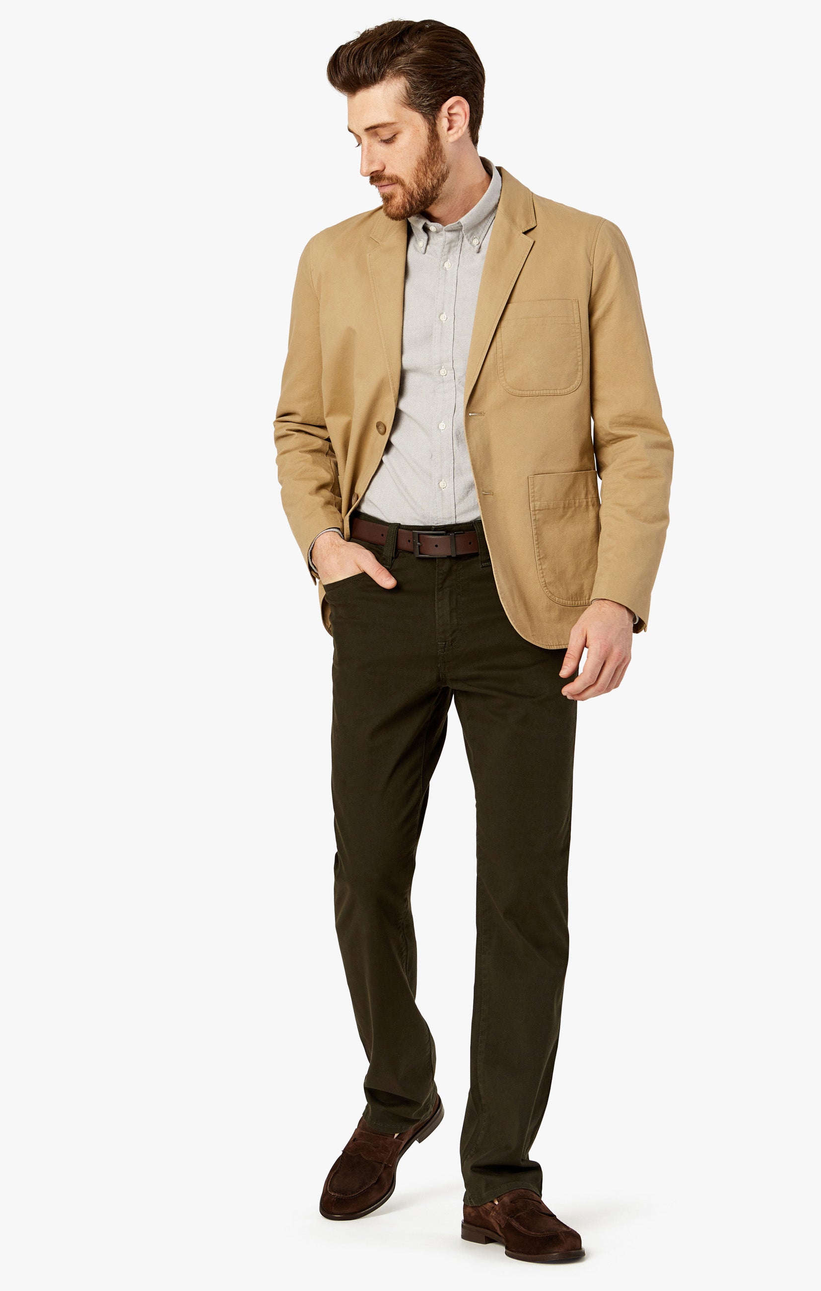 Charisma Relaxed Straight in Dark Green Twill - 34 Heritage