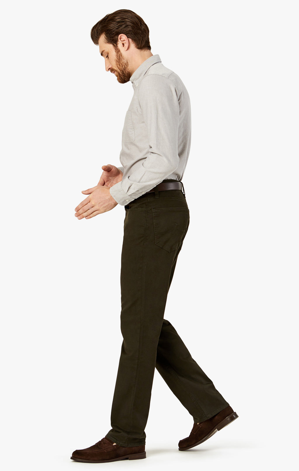 Charisma Relaxed Straight in Dark Green Twill - 34 Heritage