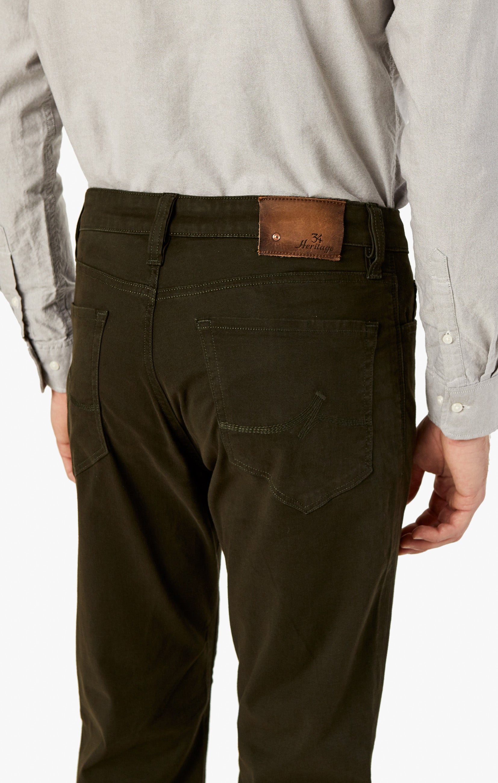 Charisma Relaxed Straight Pants in Dark Green Twill Image 8