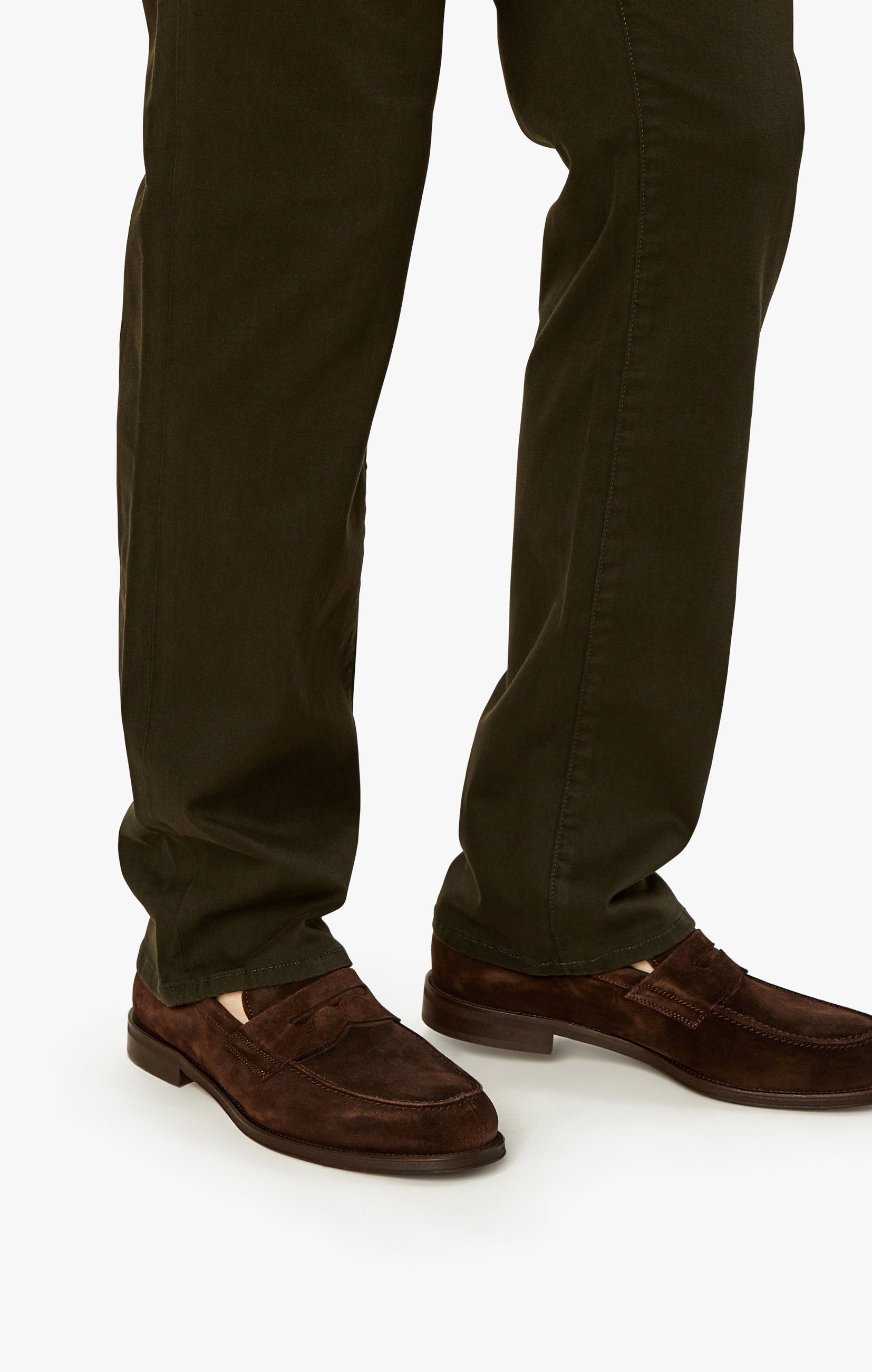 Charisma Relaxed Straight Pants in Dark Green Twill Image 9