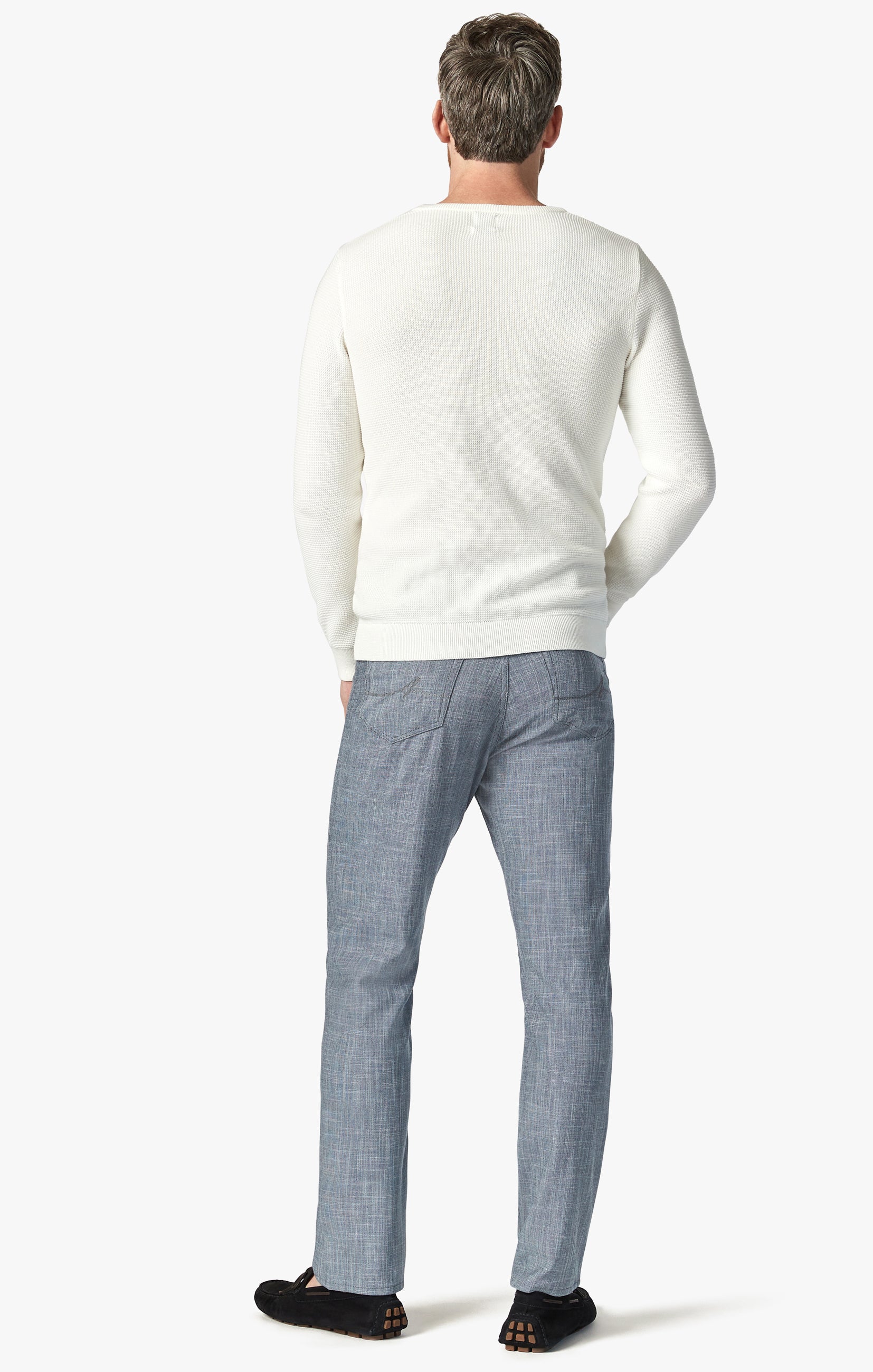 Charisma Relaxed Straight Pants in Grey Cross Twill Image 5