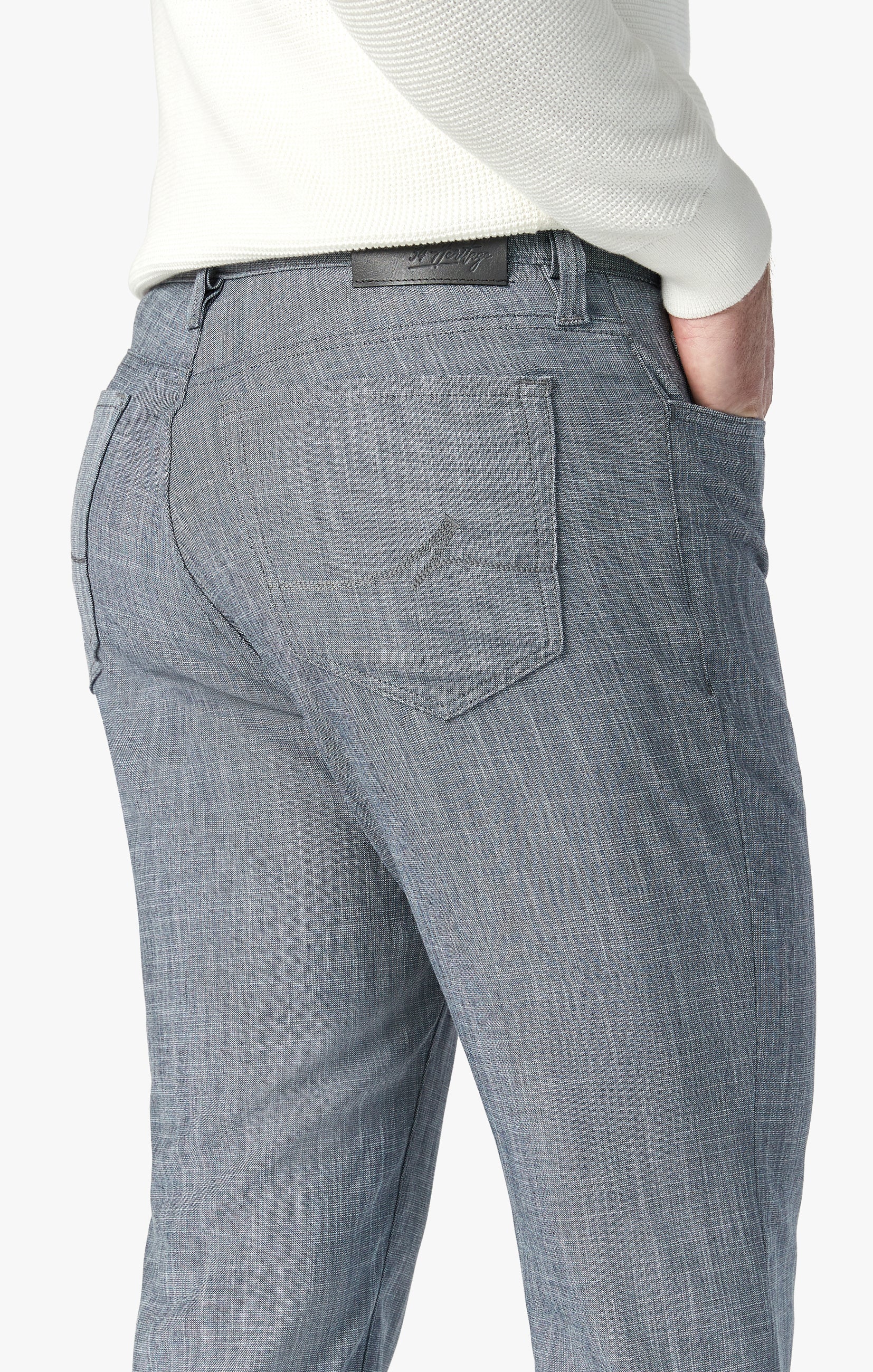 Charisma Relaxed Straight Pants in Grey Cross Twill Image 5
