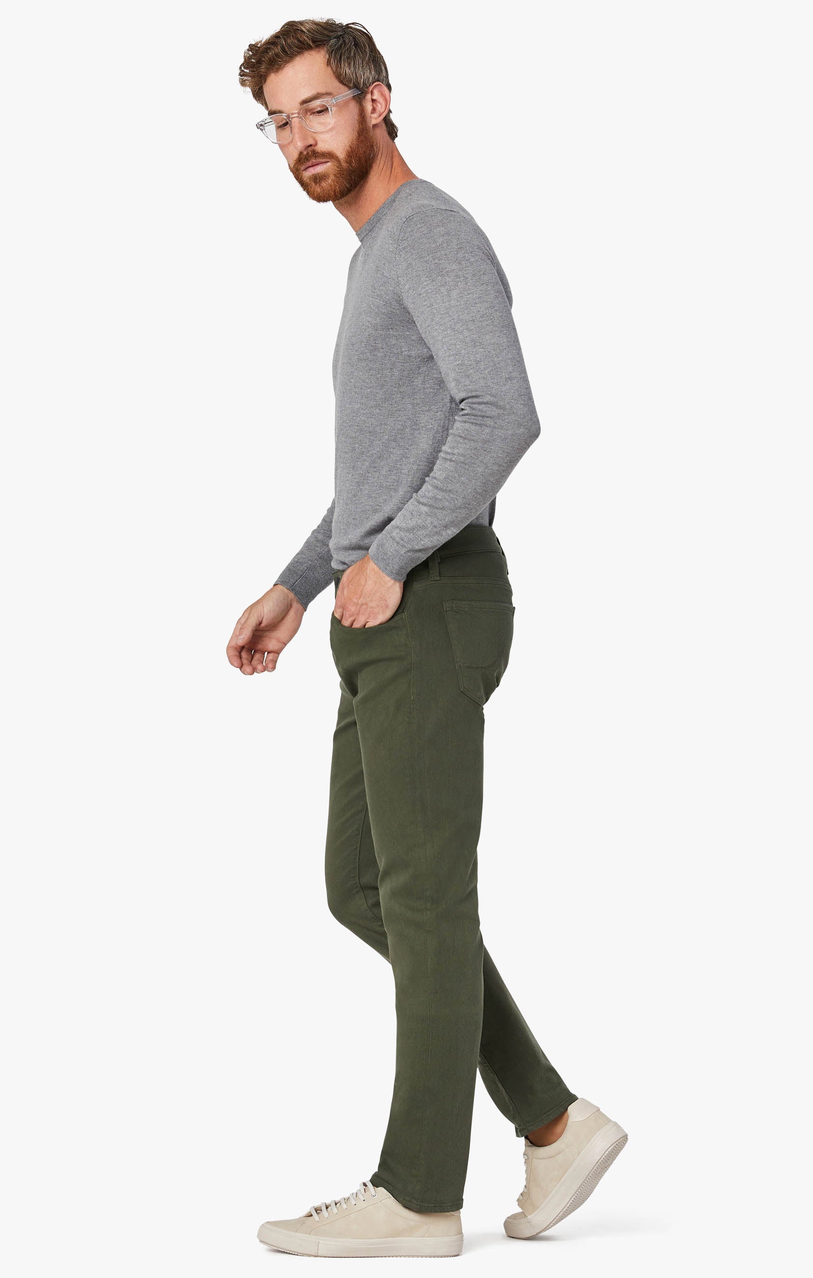 Courage Straight Leg Pants In Military Green Comfort