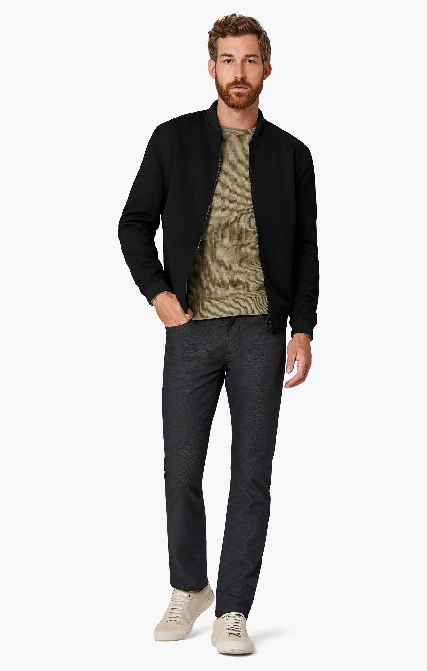 34 Heritage Men's Courage Straight Leg Pants in Black Coolmax
