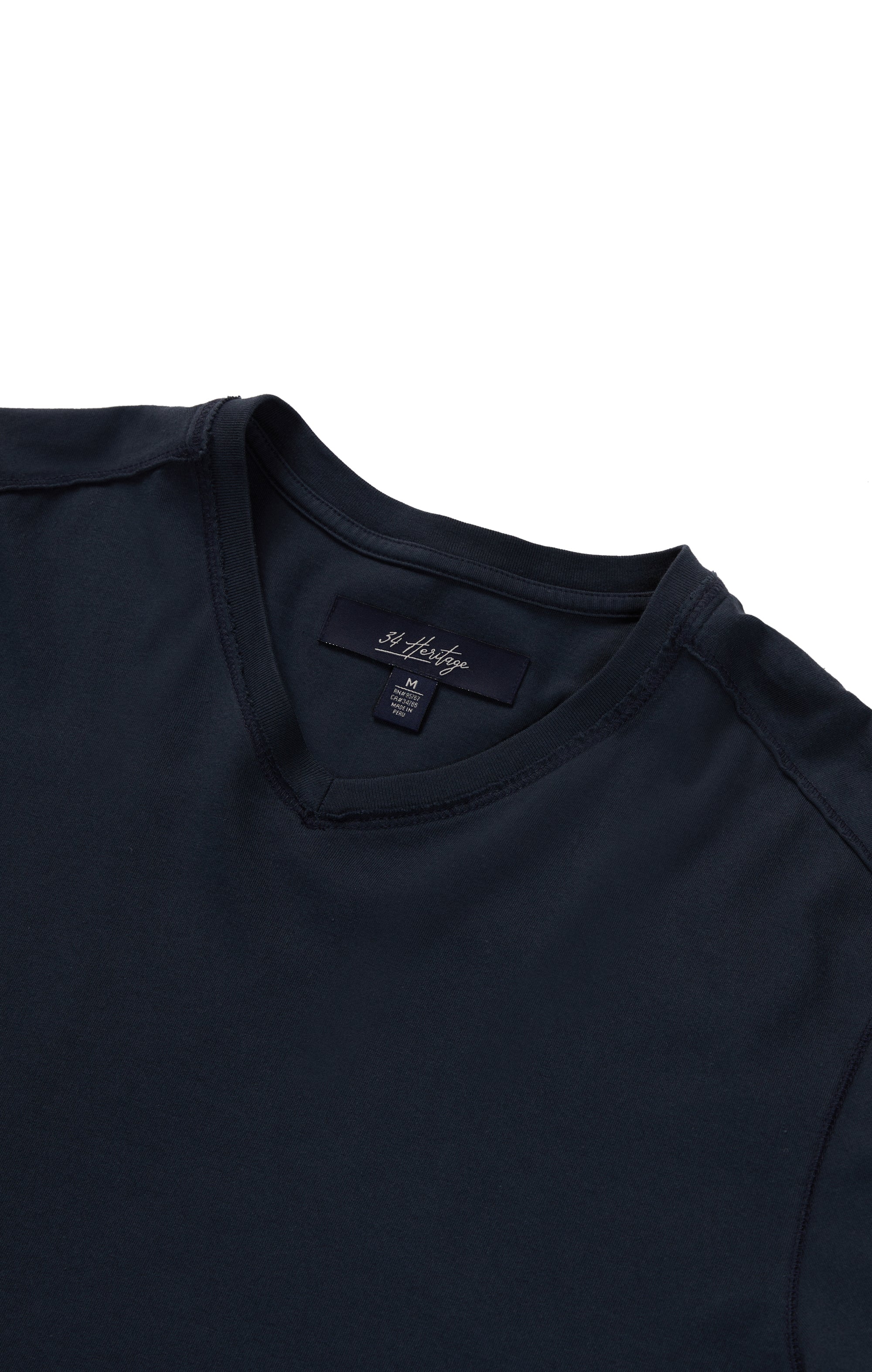 34 Heritage Men's Deconstructed V-Neck T-Shirt in Dark Navy