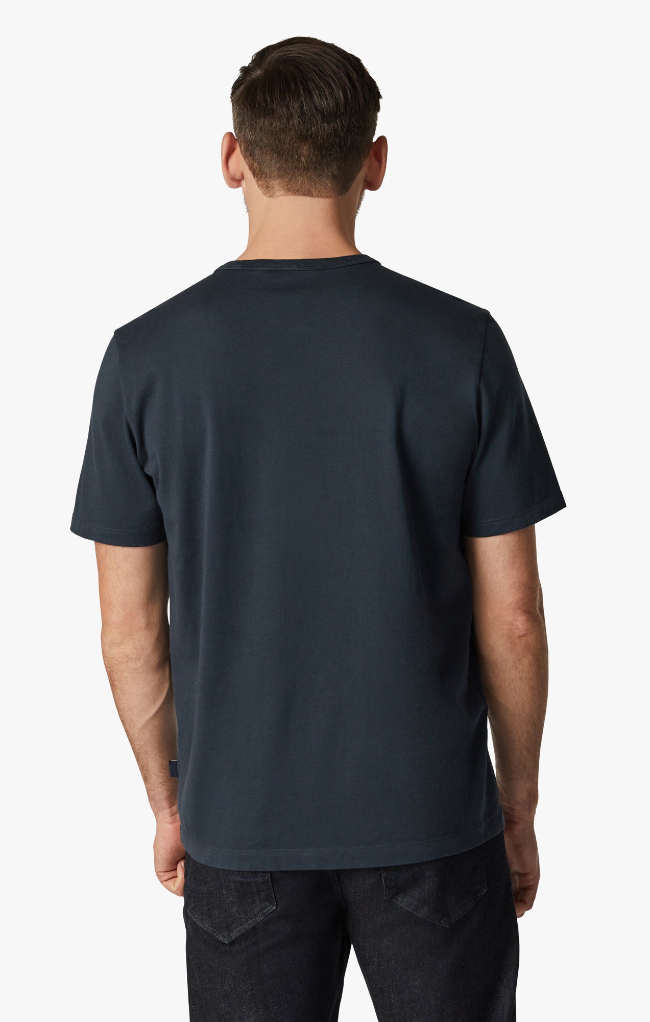 Basic Crew Neck T-Shirt in Blueberry Image 4