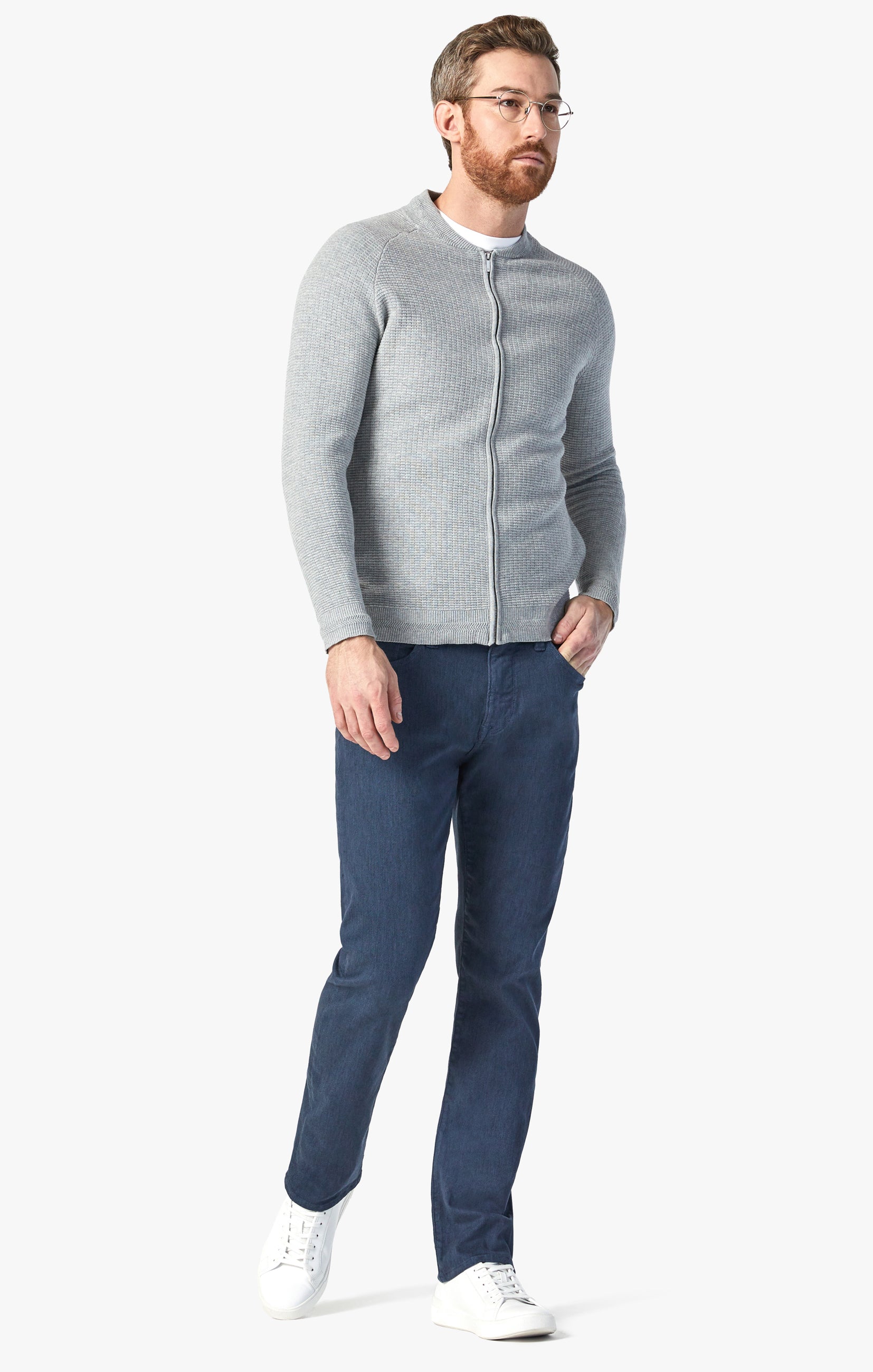 Courage Straight Leg Pants In Insignia Blue Diagonal