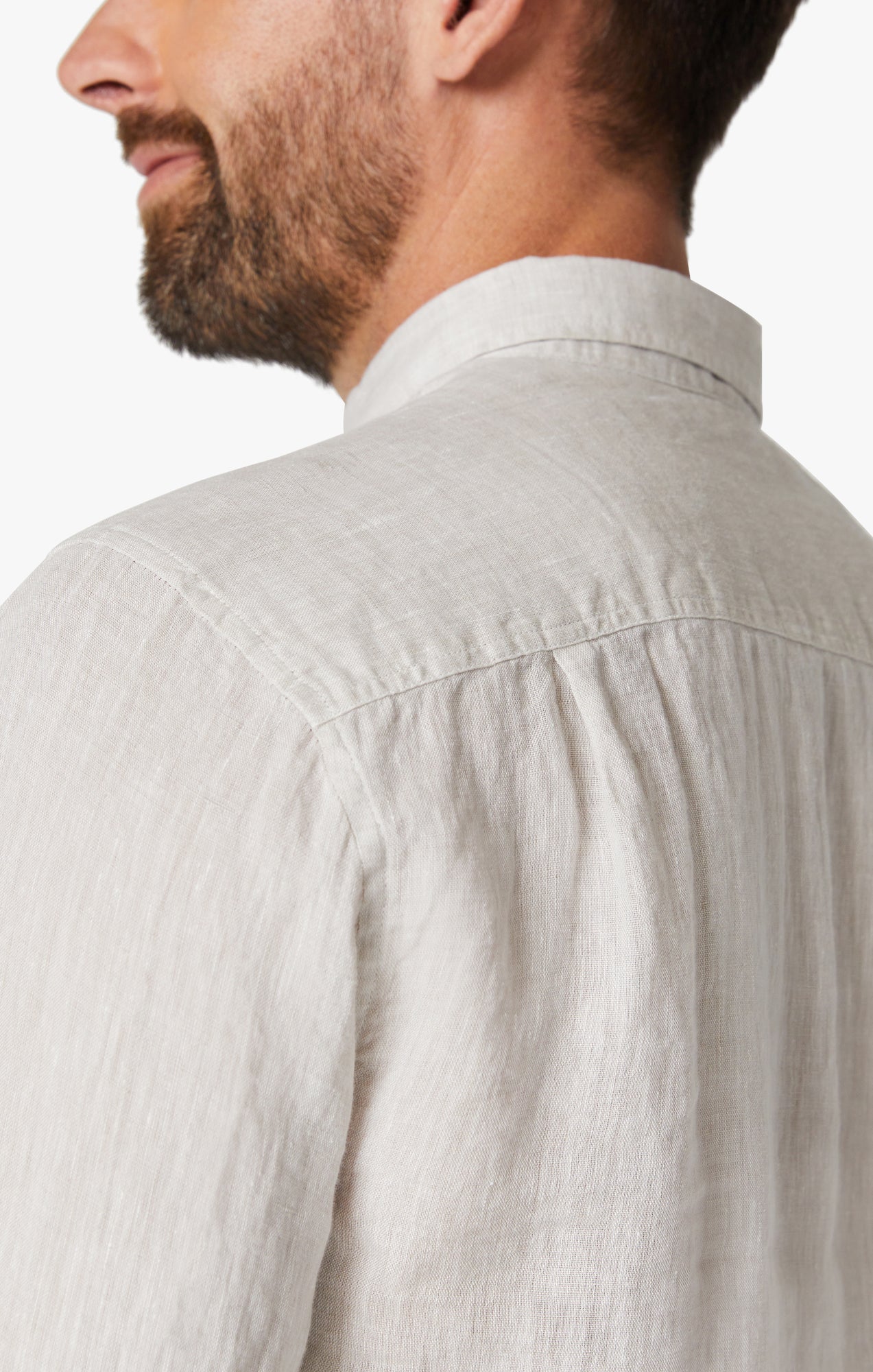 Linen Chambray Shirt in Simply Taupe Image 5