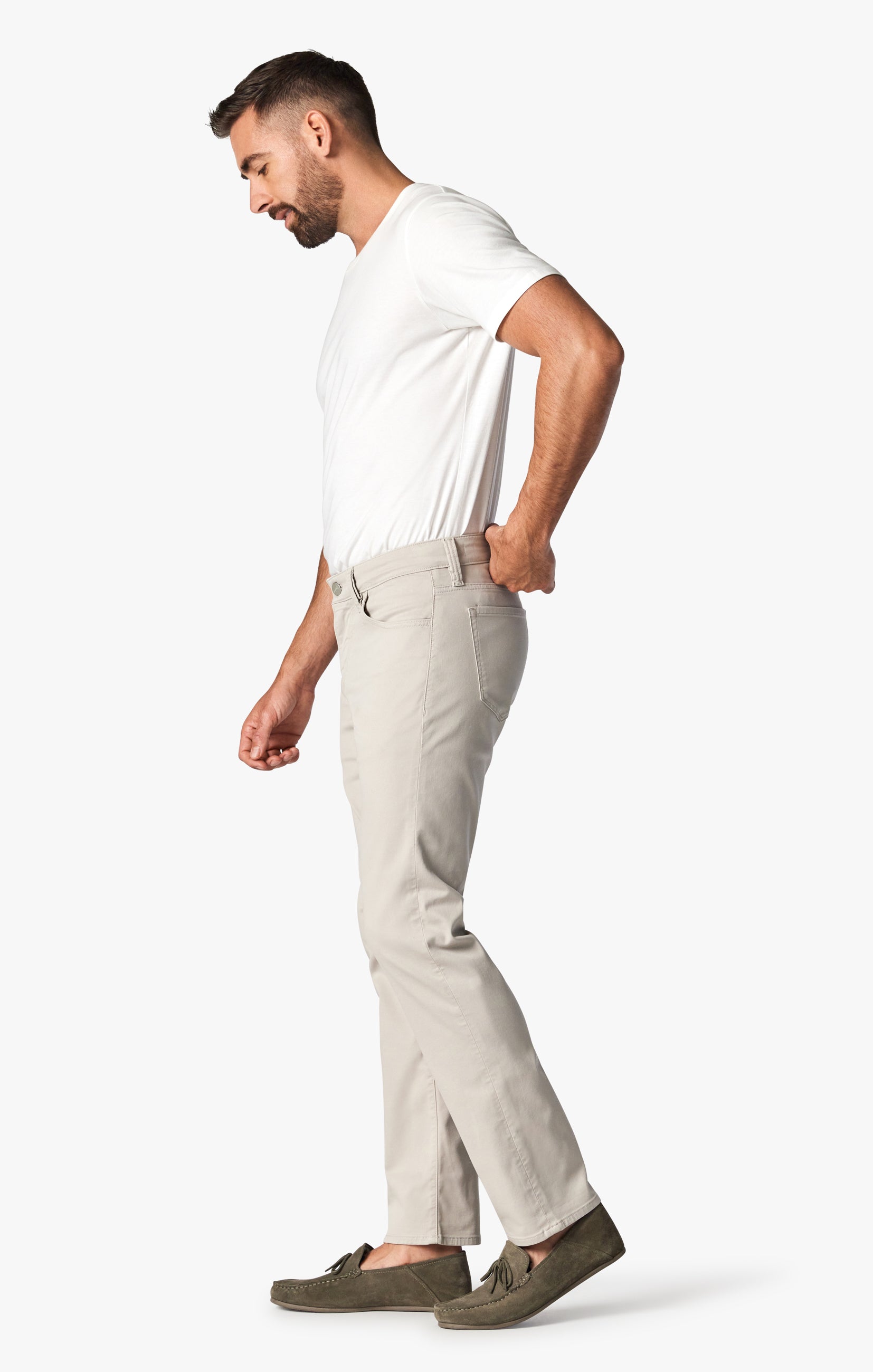 Cool Slim Leg Pants In Double White Comfort – 34 Heritage