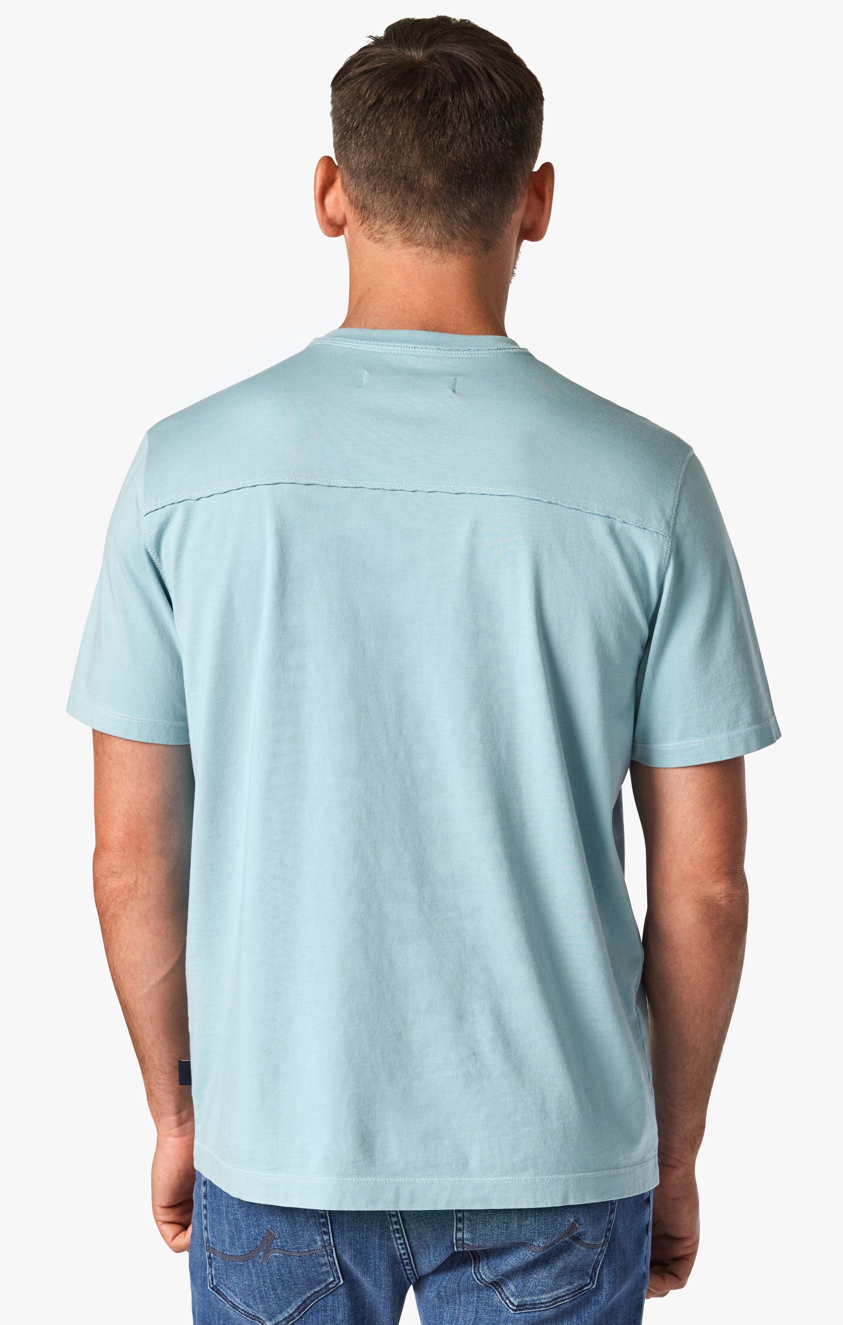 Deconstructed V-Neck T-Shirt in Forget-Me-Not Image 6