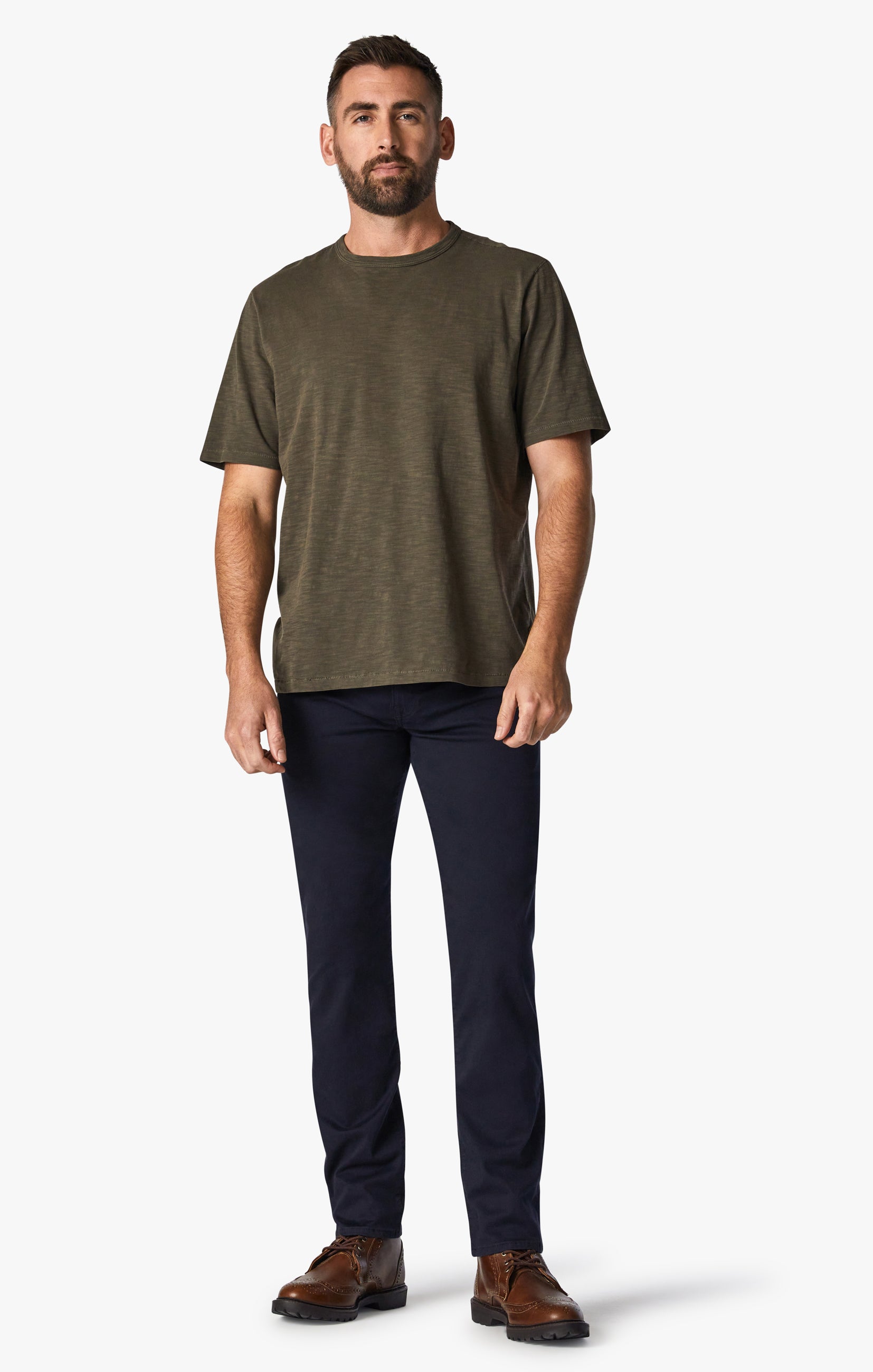 34 Heritage Men's Courage Mid Rise Straight Leg Pants in Navy Twill