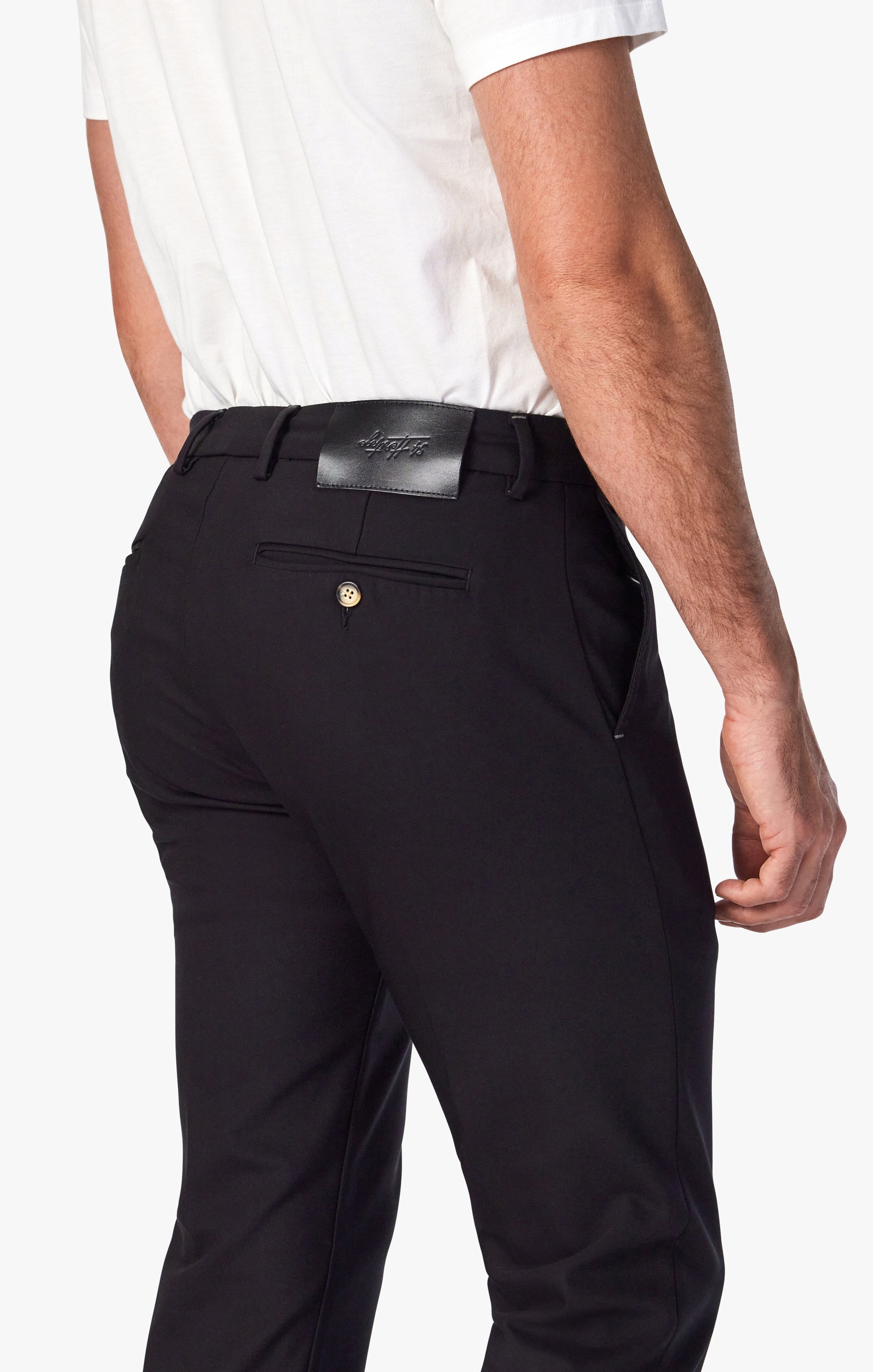 Verona Tailored Chino Pants In Black High Flyer Image 5