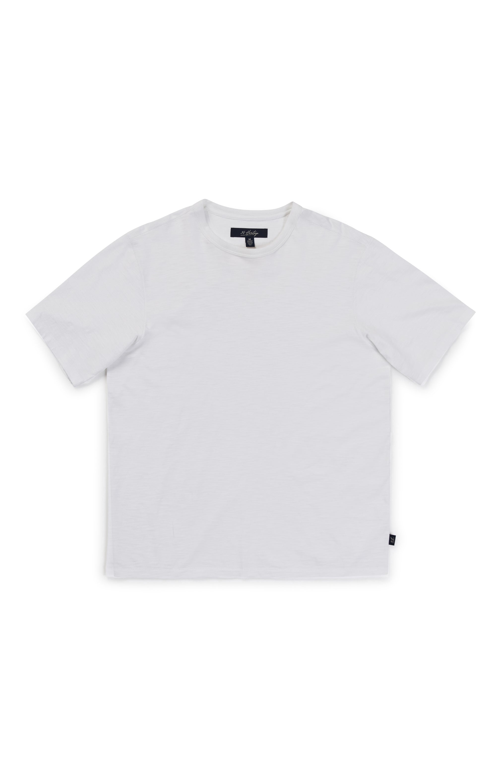 Slub Crew Neck T-Shirt in White Image 9